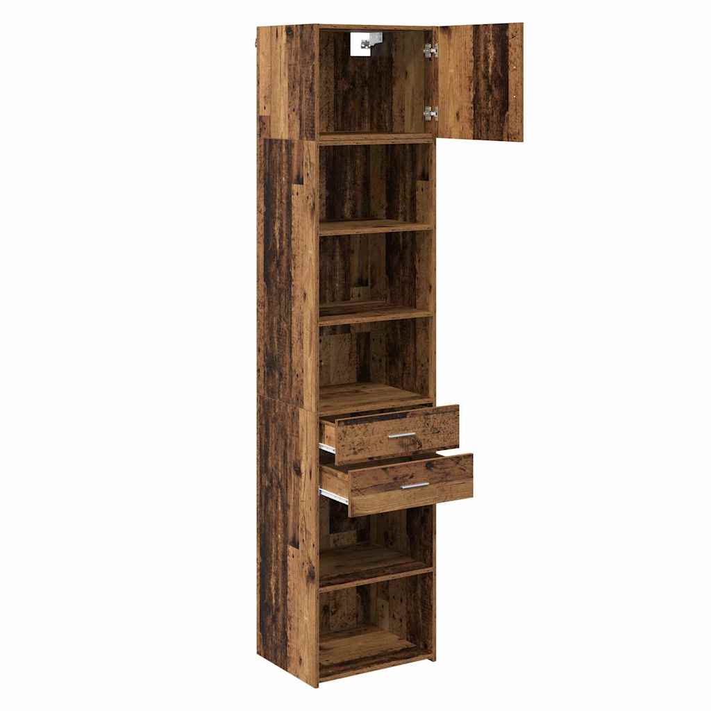 Highboard met lade Oud Hout 50 x 42,5 x 225 cm Bewerkt hout is nu te koop bij PeponiXL, paradijselijk wonen!