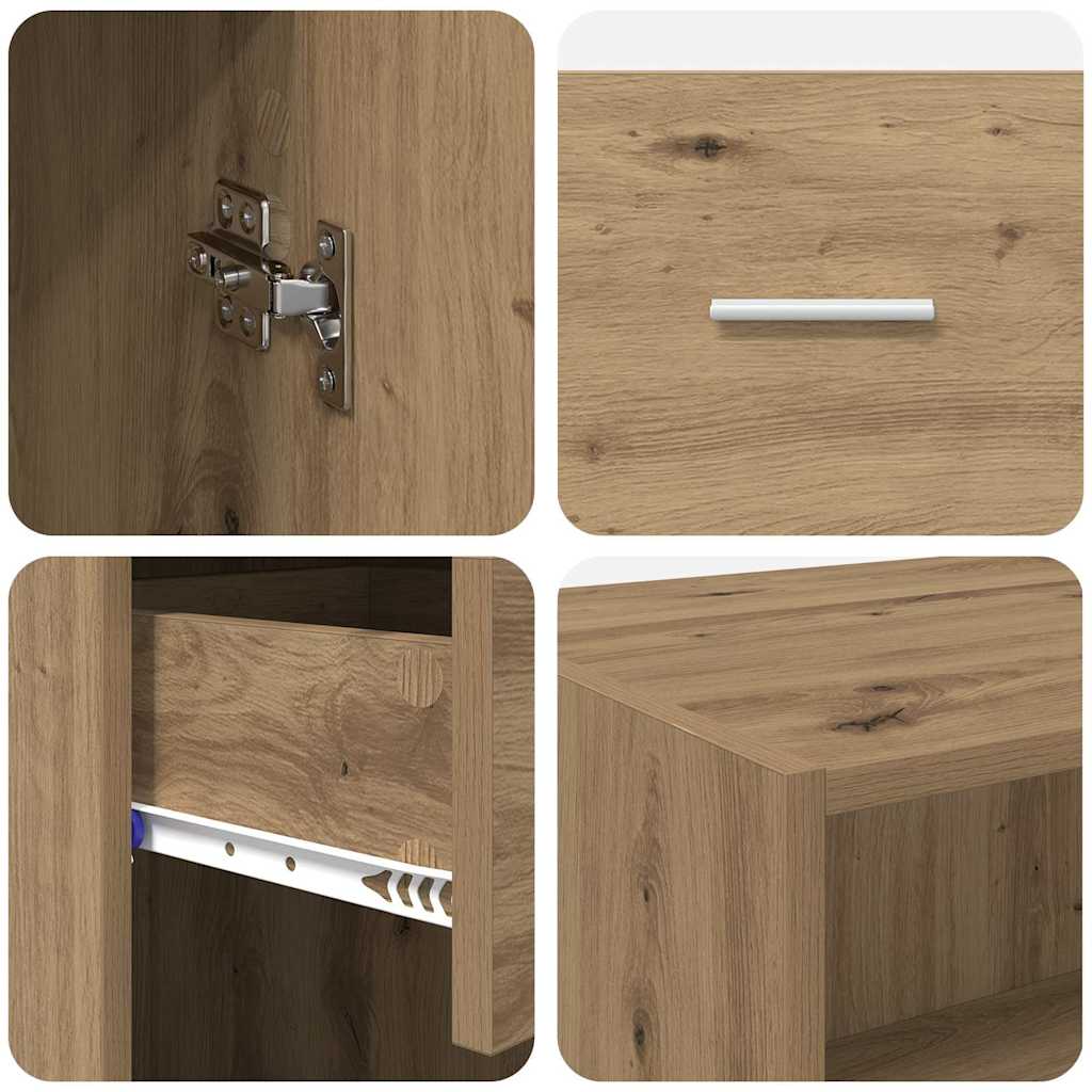 Highboard Artisan Eiken 50 x 42,5 x 225 cm Bewerkt hout is nu te koop bij PeponiXL, paradijselijk wonen!