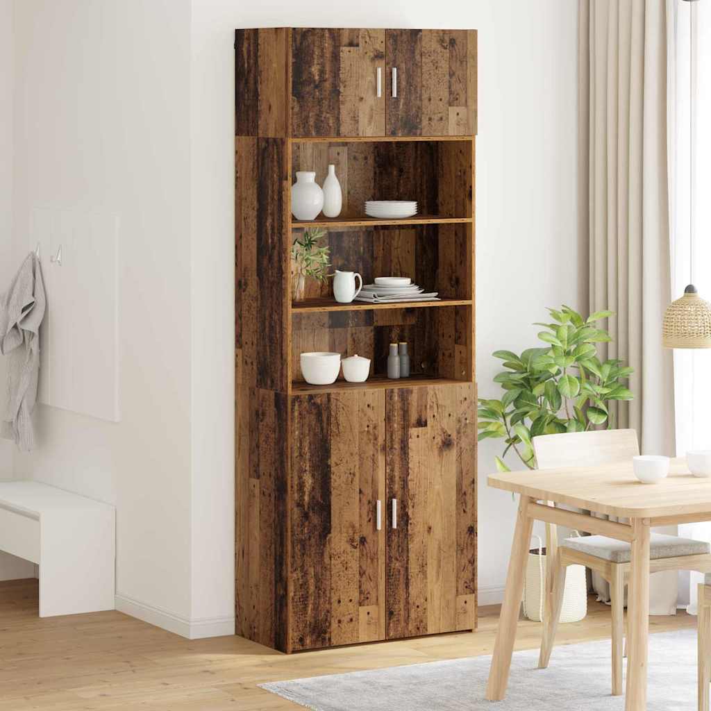 Opbergkast Oud Hout 80 x 42,5 x 225 cm Bewerkt hout is nu te koop bij PeponiXL, paradijselijk wonen!