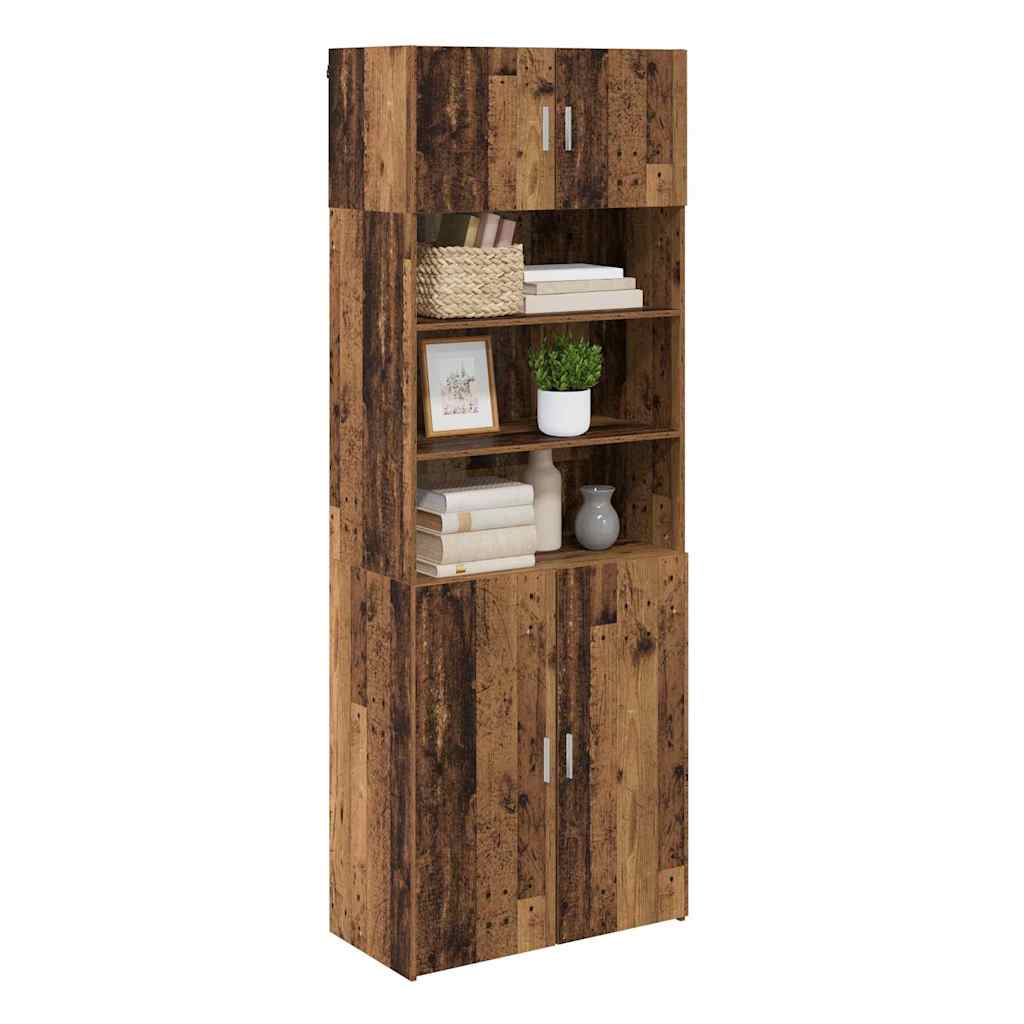 Opbergkast Oud Hout 80 x 42,5 x 225 cm Bewerkt hout is nu te koop bij PeponiXL, paradijselijk wonen!