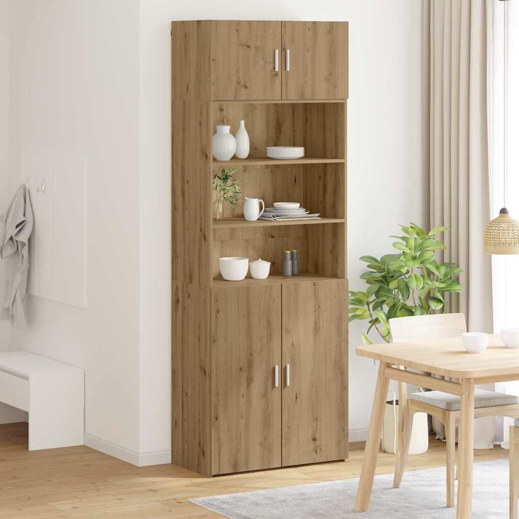 Opbergkast Artisan Eiken 80 x 42,5 x 225 cm Bewerkt hout is nu te koop bij PeponiXL, paradijselijk wonen!
