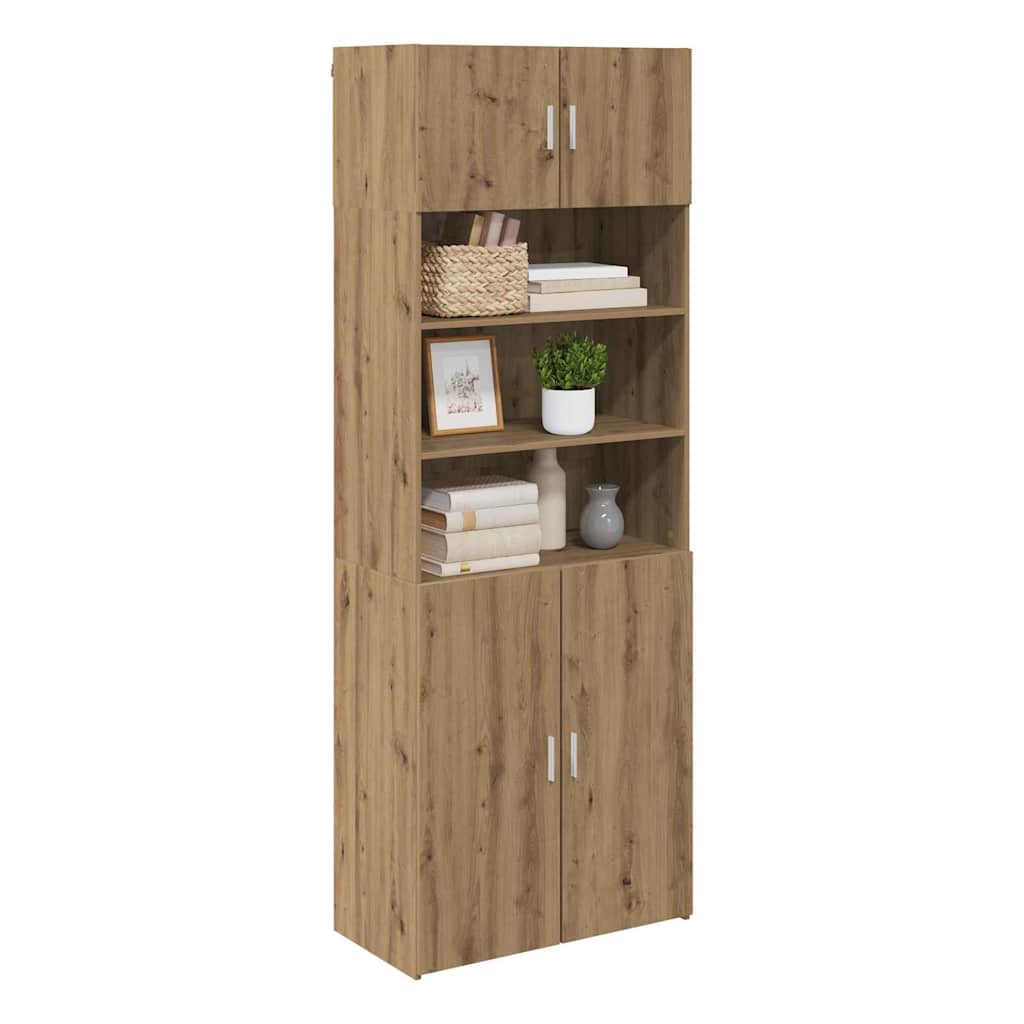 Opbergkast Artisan Eiken 80 x 42,5 x 225 cm Bewerkt hout is nu te koop bij PeponiXL, paradijselijk wonen!