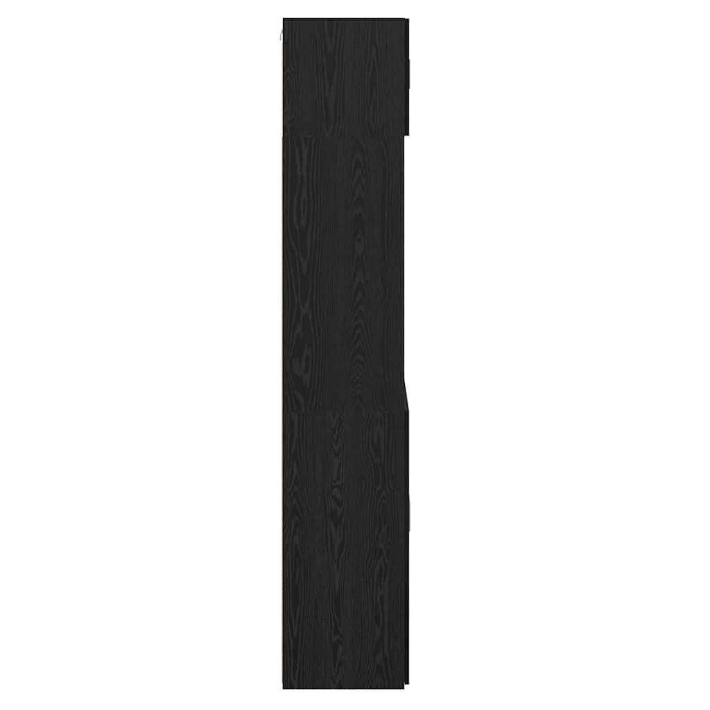 Opbergkast Zwart Eiken 80 x 42,5 x 225 cm Bewerkt hout is nu te koop bij PeponiXL, paradijselijk wonen!