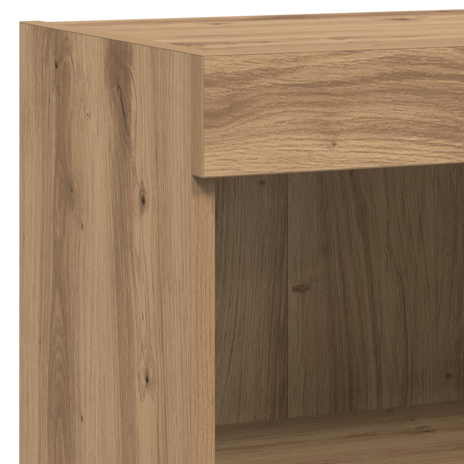 TV Wandkasten Wandgemonteerd 4 pcs Zwart Eiken Bewerkt hout is nu te koop bij PeponiXL, paradijselijk wonen!