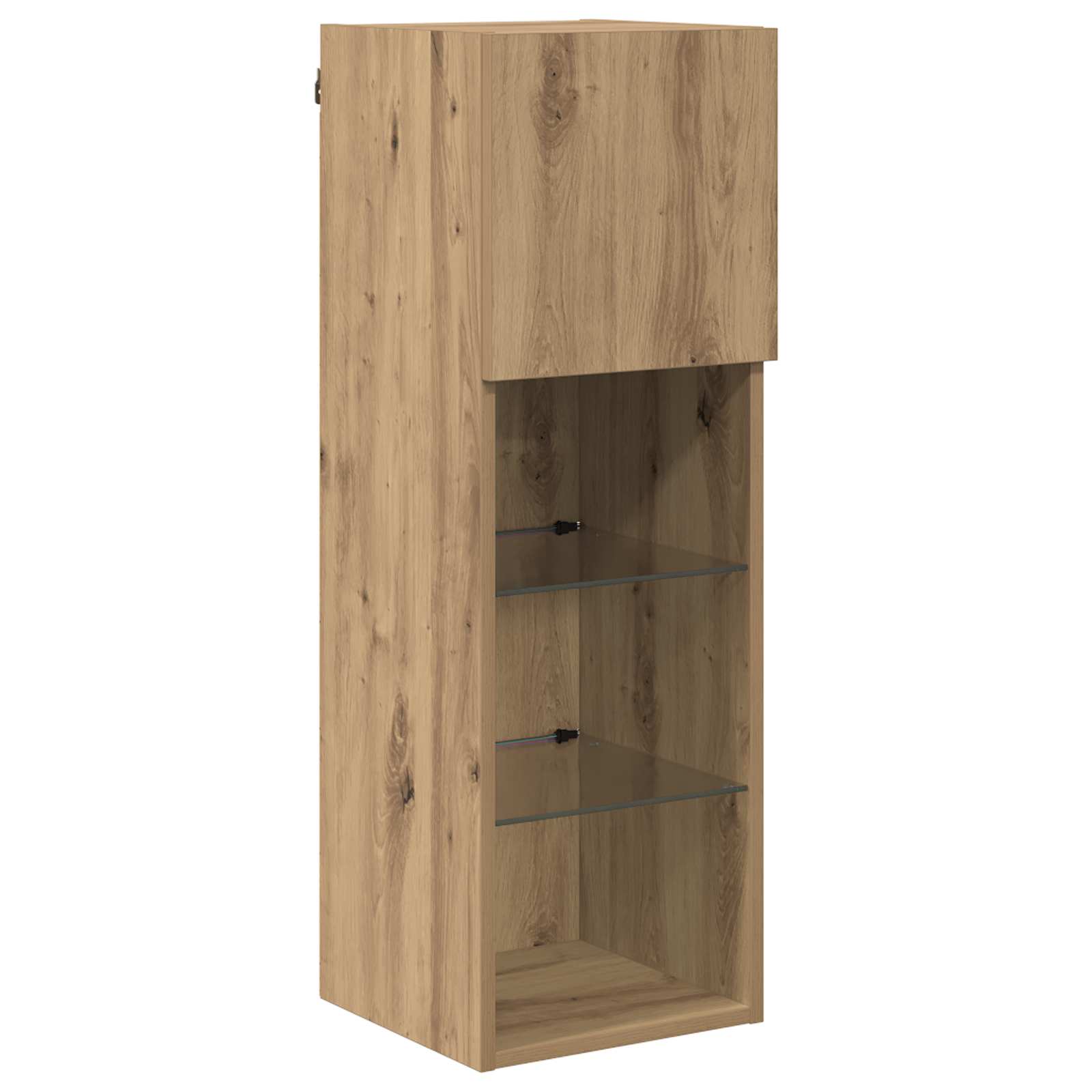 TV Wandkasten Wandgemonteerd 4 pcs Zwart Eiken Bewerkt hout is nu te koop bij PeponiXL, paradijselijk wonen!