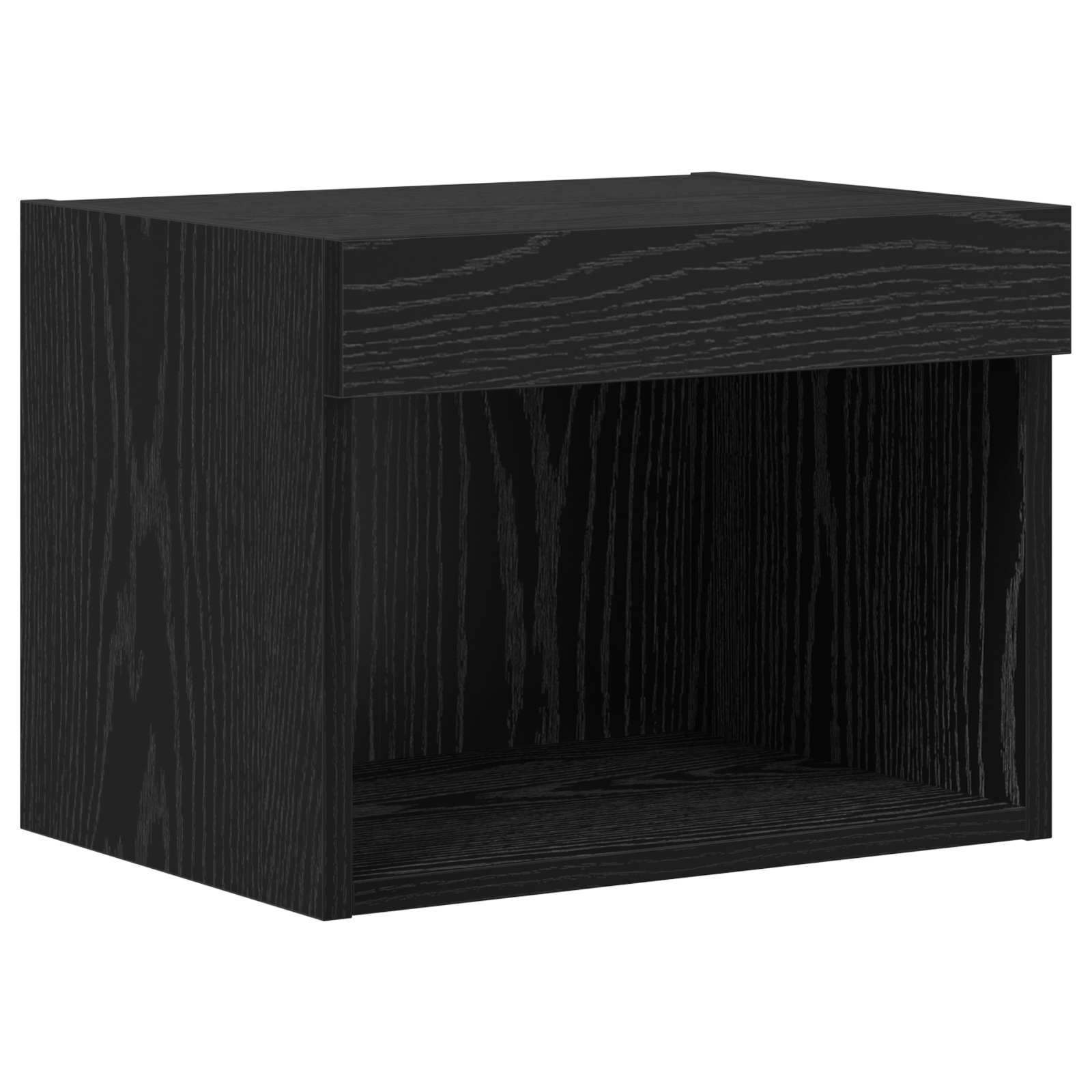 TV Wandkasten Wandgemonteerd 4 pcs Zwart Eiken Bewerkt hout is nu te koop bij PeponiXL, paradijselijk wonen!