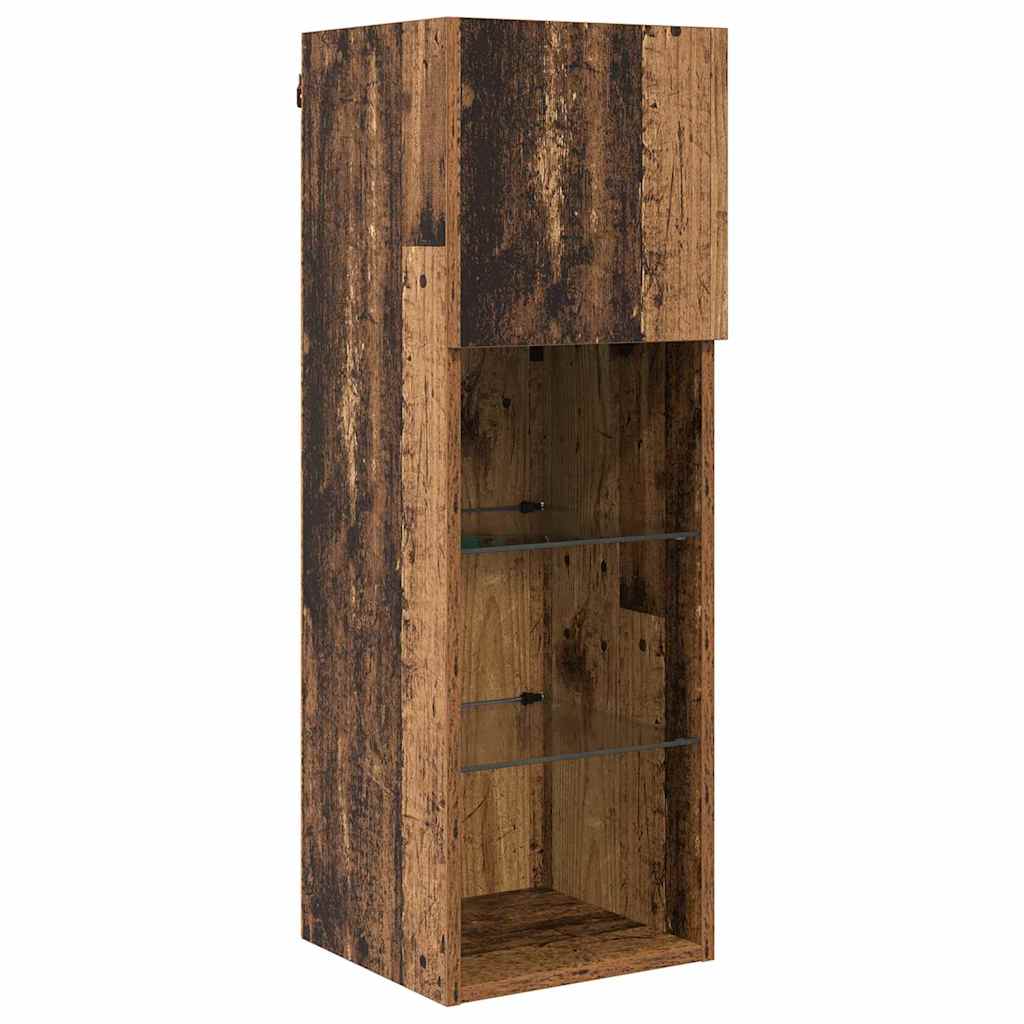 TV Wandmeubels Wandgemonteerd 5 pcs Zwart Eiken Bewerkt hout is nu te koop bij PeponiXL, paradijselijk wonen!