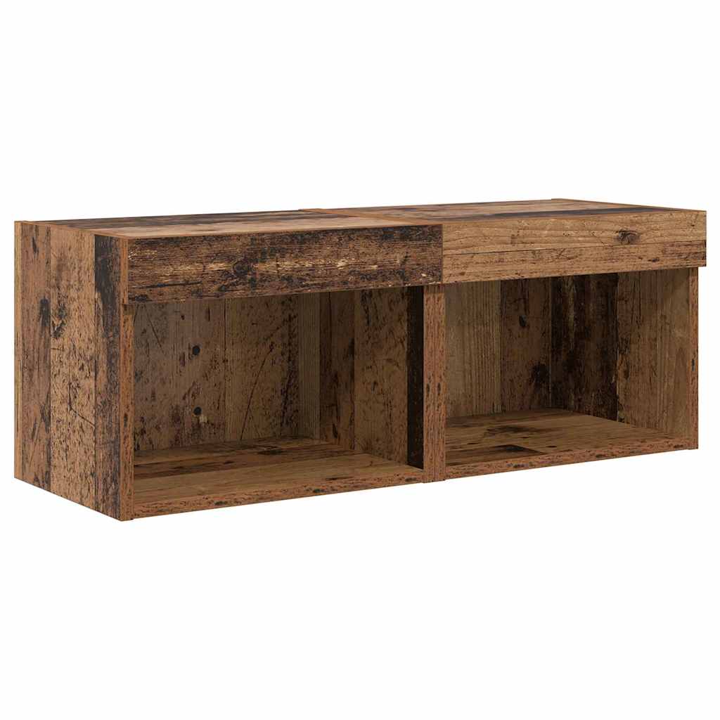 TV Wandmeubels Wandgemonteerd 5 pcs Zwart Eiken Bewerkt hout is nu te koop bij PeponiXL, paradijselijk wonen!