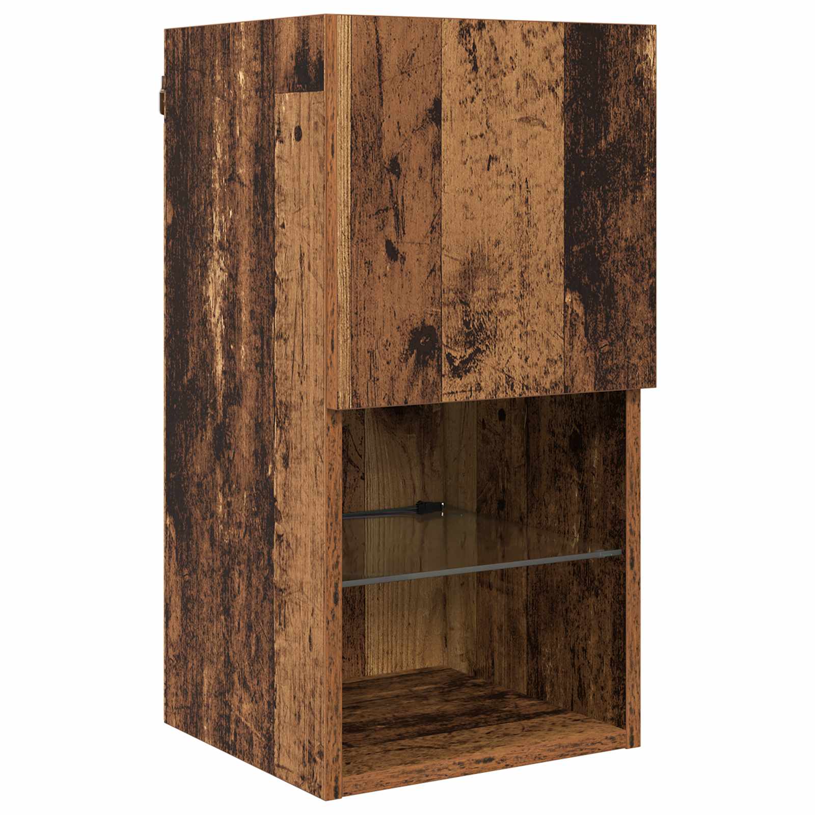 TV-wandmeubel met LED-striplichten 6 pcs Oud Hout Bewerkt hout is nu te koop bij PeponiXL, paradijselijk wonen!