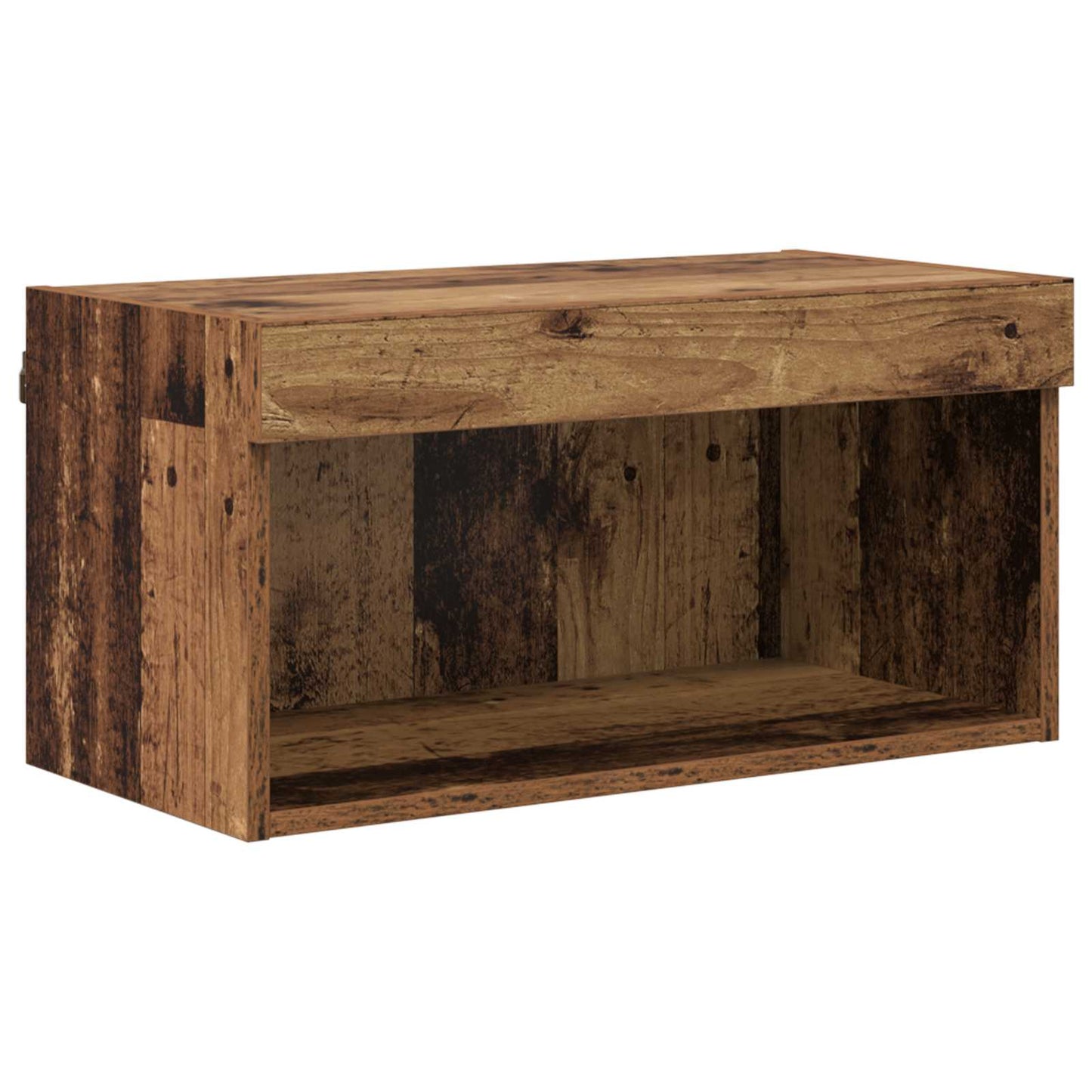 TV-kast met LED-striplichten met lade 8 pcs Oud Hout Glas is nu te koop bij PeponiXL, paradijselijk wonen!