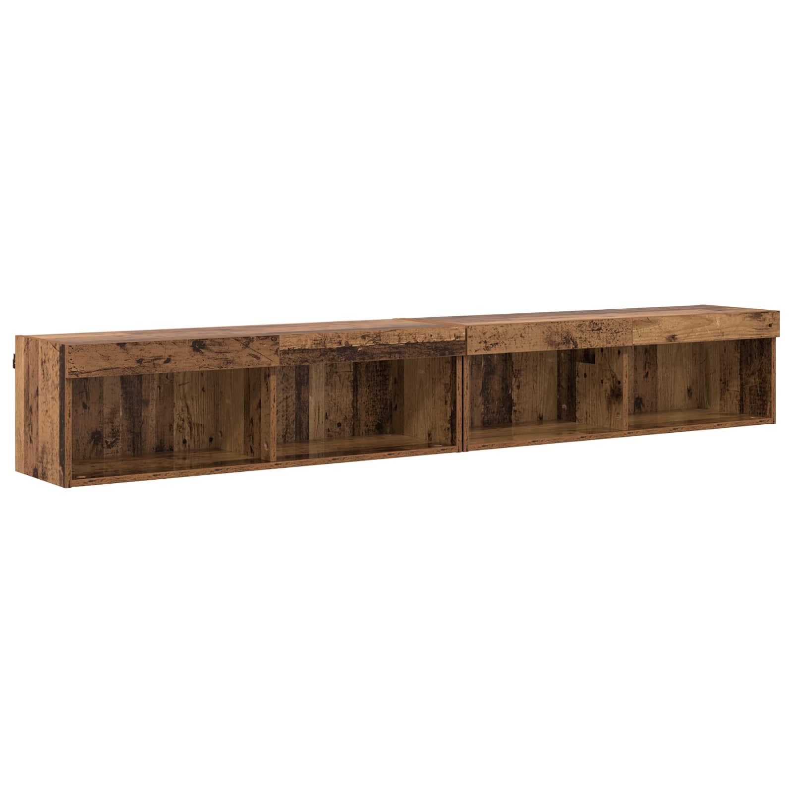 TV Wand Eenheden met LED 5 pcs Oud Hout Bewerkt hout is nu te koop bij PeponiXL, paradijselijk wonen!