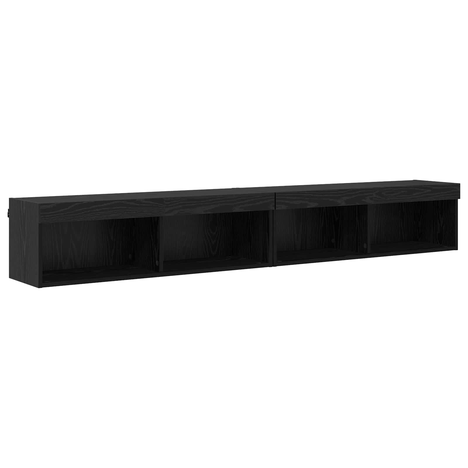 TV Wand Eenheden met LED 5 pcs Zwart Eiken Bewerkt hout is nu te koop bij PeponiXL, paradijselijk wonen!
