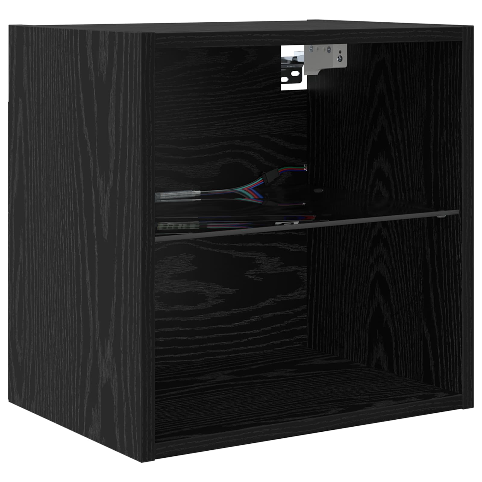 TV Wand Eenheden met LED met LED 5 pcs Zwart Eiken Bewerkt hout is nu te koop bij PeponiXL, paradijselijk wonen!