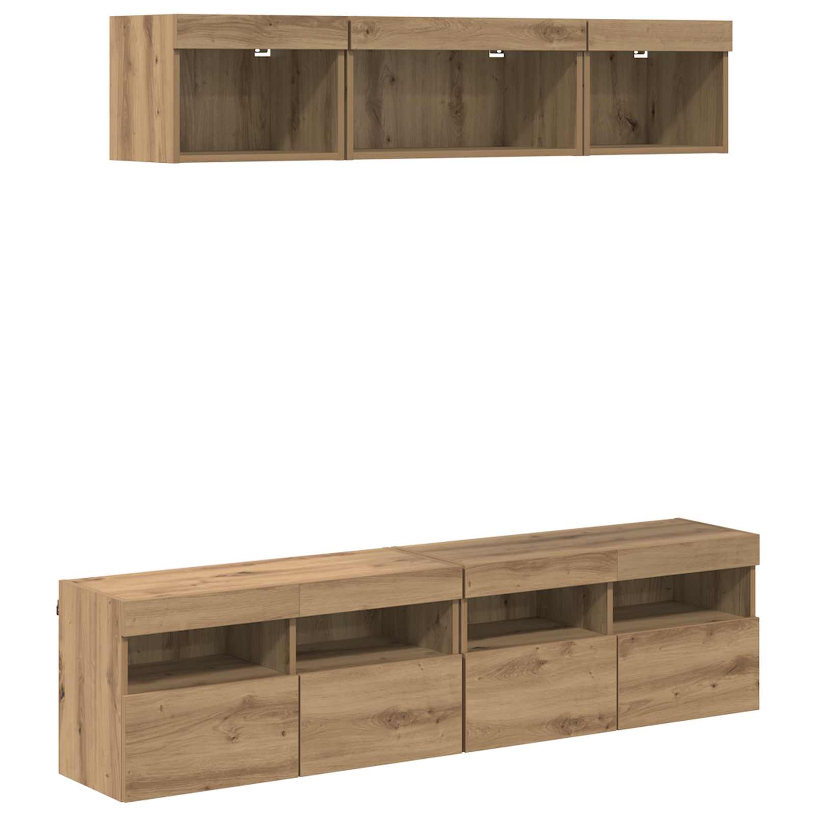 TV Wand Eenheden met LED 5 pcs Artisan Eiken 80 x 30 x 40 cm is nu te koop bij PeponiXL, paradijselijk wonen!