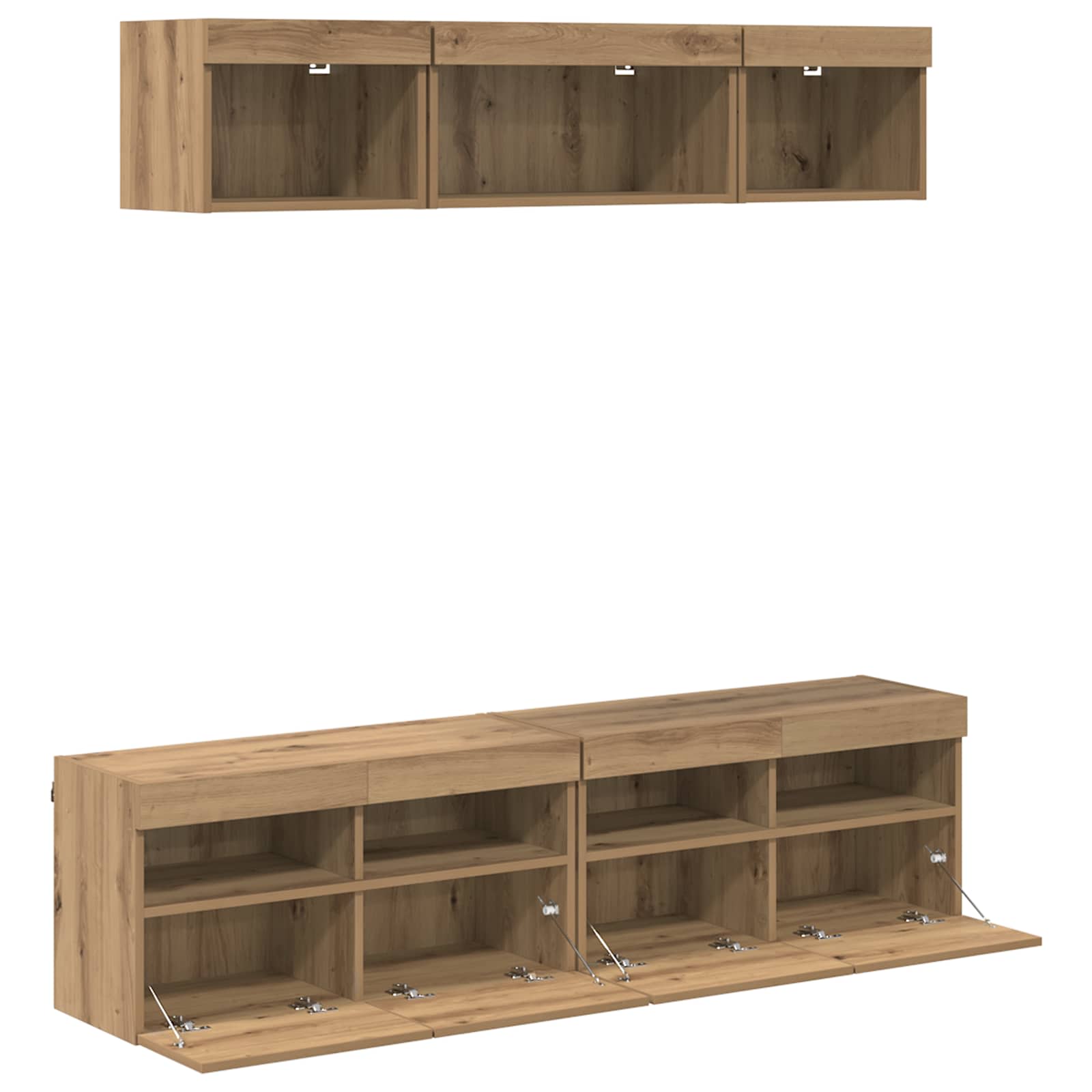 TV Wand Eenheden met LED 5 pcs Artisan Eiken 80 x 30 x 40 cm is nu te koop bij PeponiXL, paradijselijk wonen!