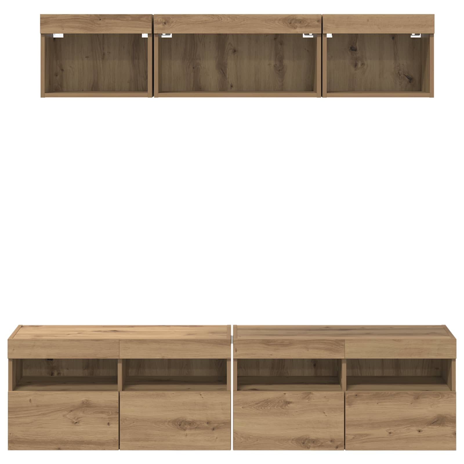 TV Wand Eenheden met LED 5 pcs Artisan Eiken 80 x 30 x 40 cm is nu te koop bij PeponiXL, paradijselijk wonen!