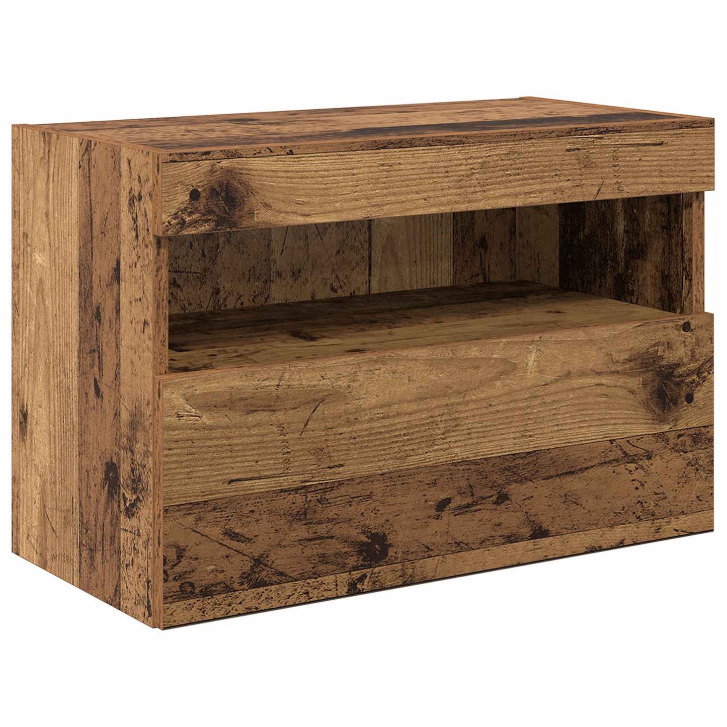 TV Wandmeubels met LED-striplichten 6 pcs Oudhout Bewerkt hout is nu te koop bij PeponiXL, paradijselijk wonen!