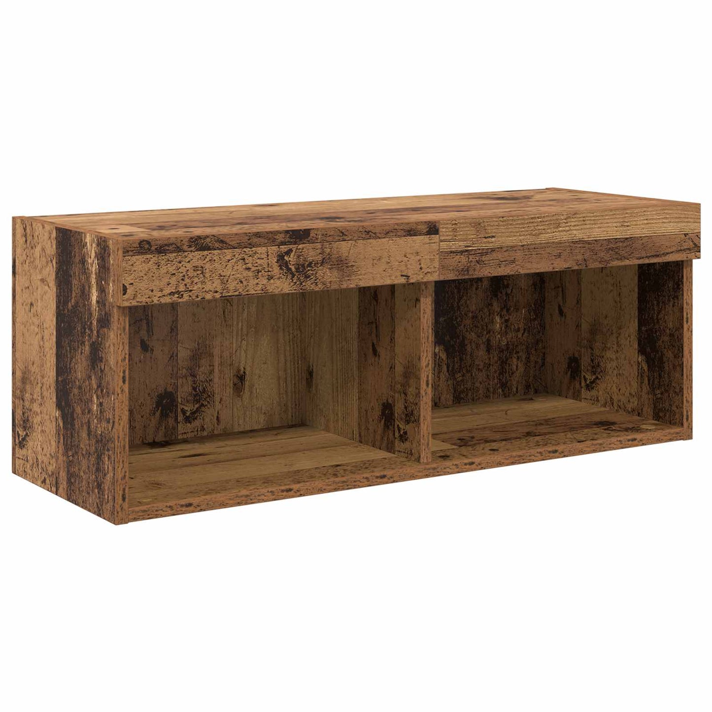 TV Wandmeubels met LED-striplichten 6 pcs Oudhout Bewerkt hout is nu te koop bij PeponiXL, paradijselijk wonen!