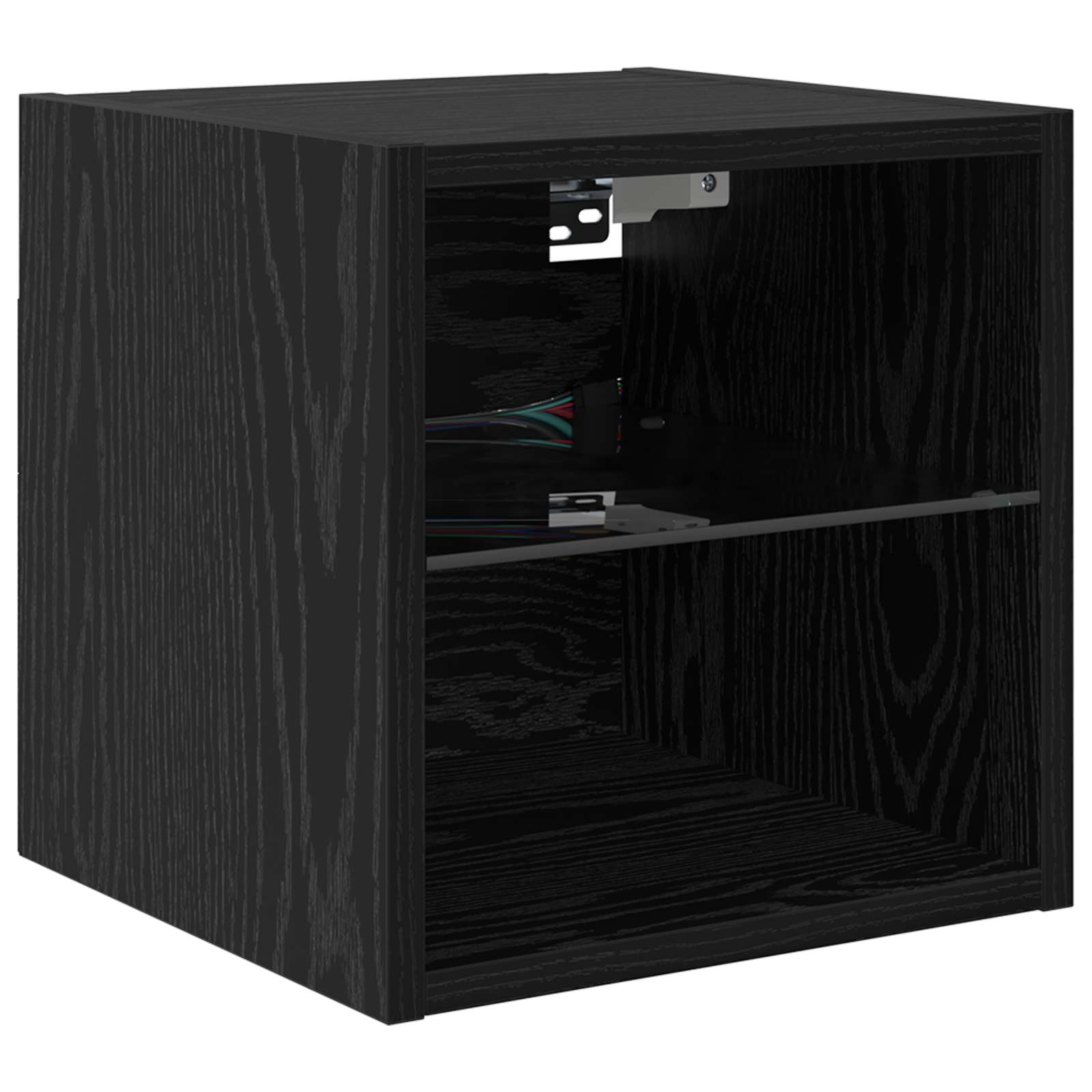 TV Wandmeubels Wandgemonteerd 6 pcs Zwart Eiken Bewerkt hout is nu te koop bij PeponiXL, paradijselijk wonen!