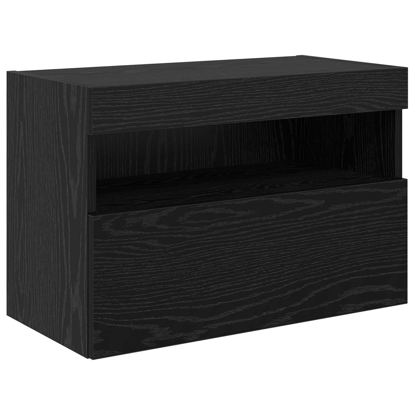 TV Wandmeubels Wandgemonteerd 6 pcs Zwart Eiken Bewerkt hout is nu te koop bij PeponiXL, paradijselijk wonen!