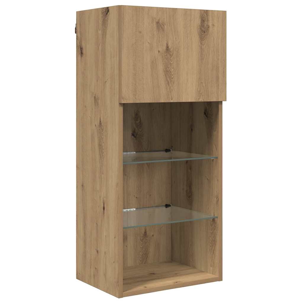 TV Wand Eenheden met LED 5 pcs Artisan Eiken 40,5 x 30 x 90 cm is nu te koop bij PeponiXL, paradijselijk wonen!