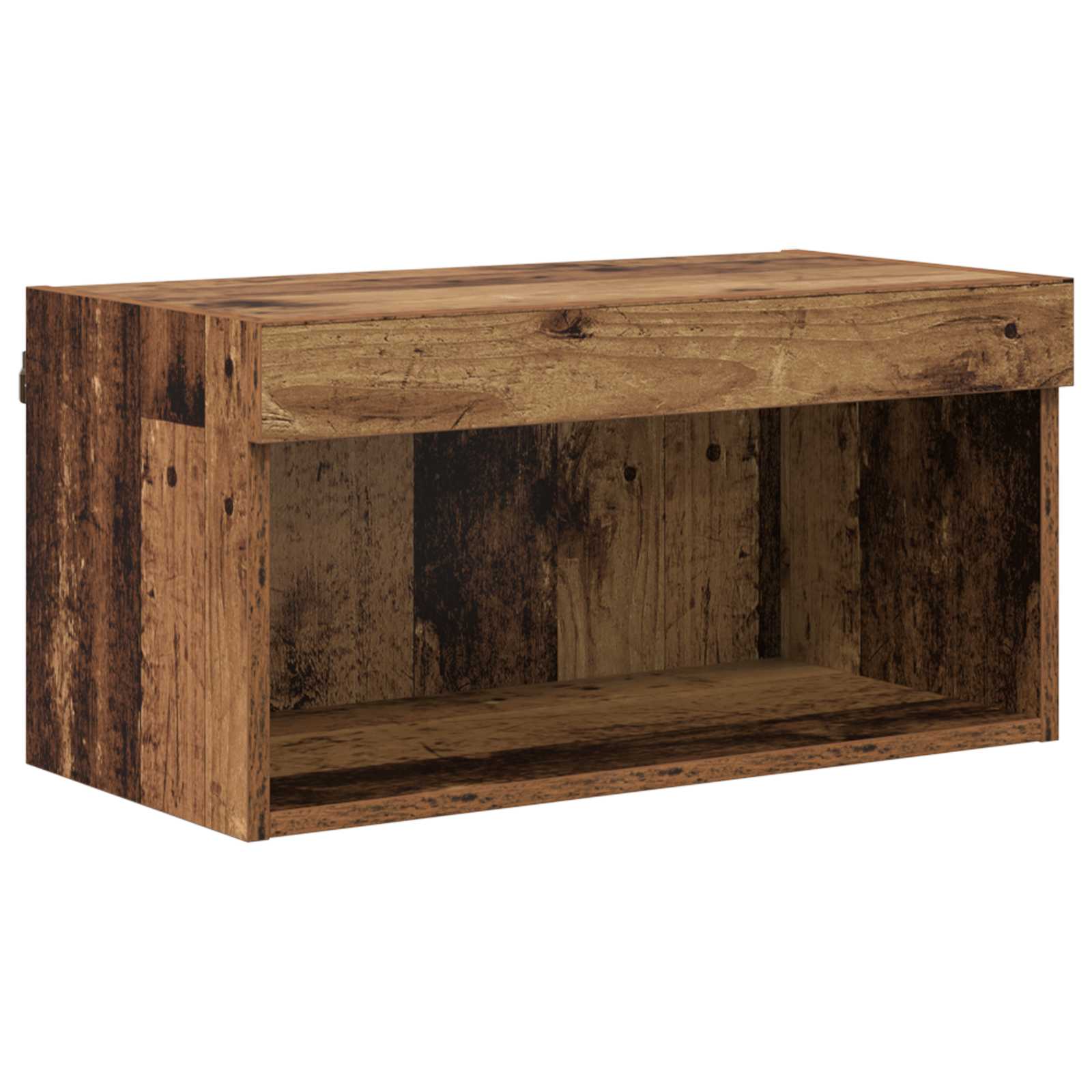 TV-kast met LED Wandgemonteerd 7 pcs Oudhout Bewerkt hout is nu te koop bij PeponiXL, paradijselijk wonen!