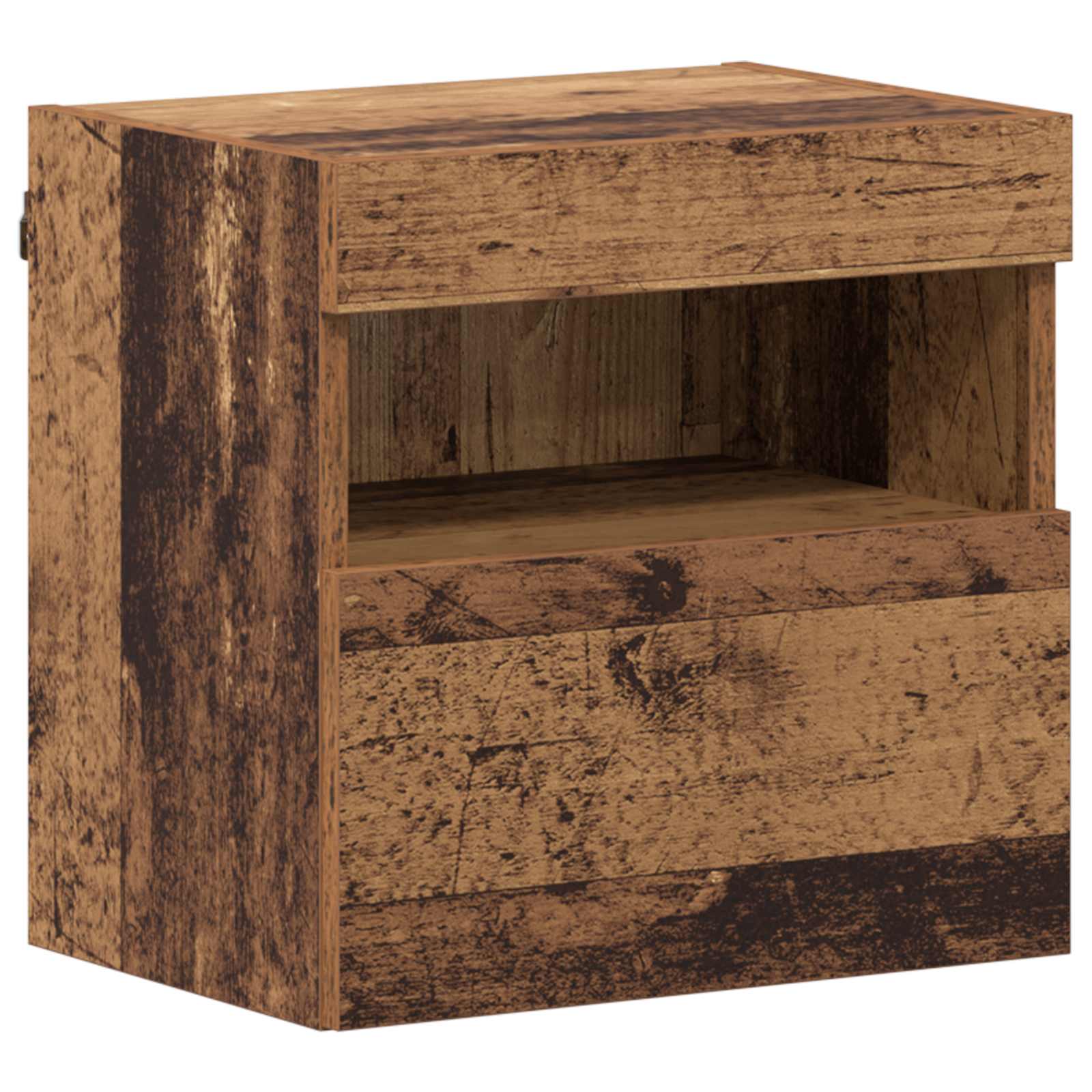 TV-kast met LED Wandgemonteerd 7 pcs Oudhout Bewerkt hout is nu te koop bij PeponiXL, paradijselijk wonen!