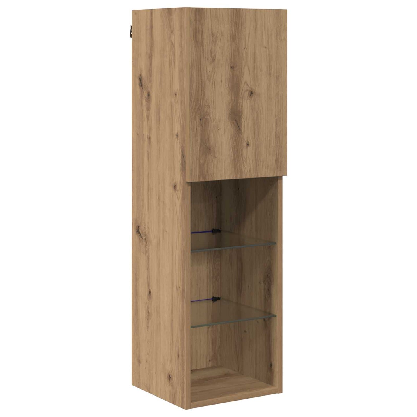 TV-kast met LED Wandgemonteerd 7 pcs Artisan Eiken Bewerkt hout is nu te koop bij PeponiXL, paradijselijk wonen!