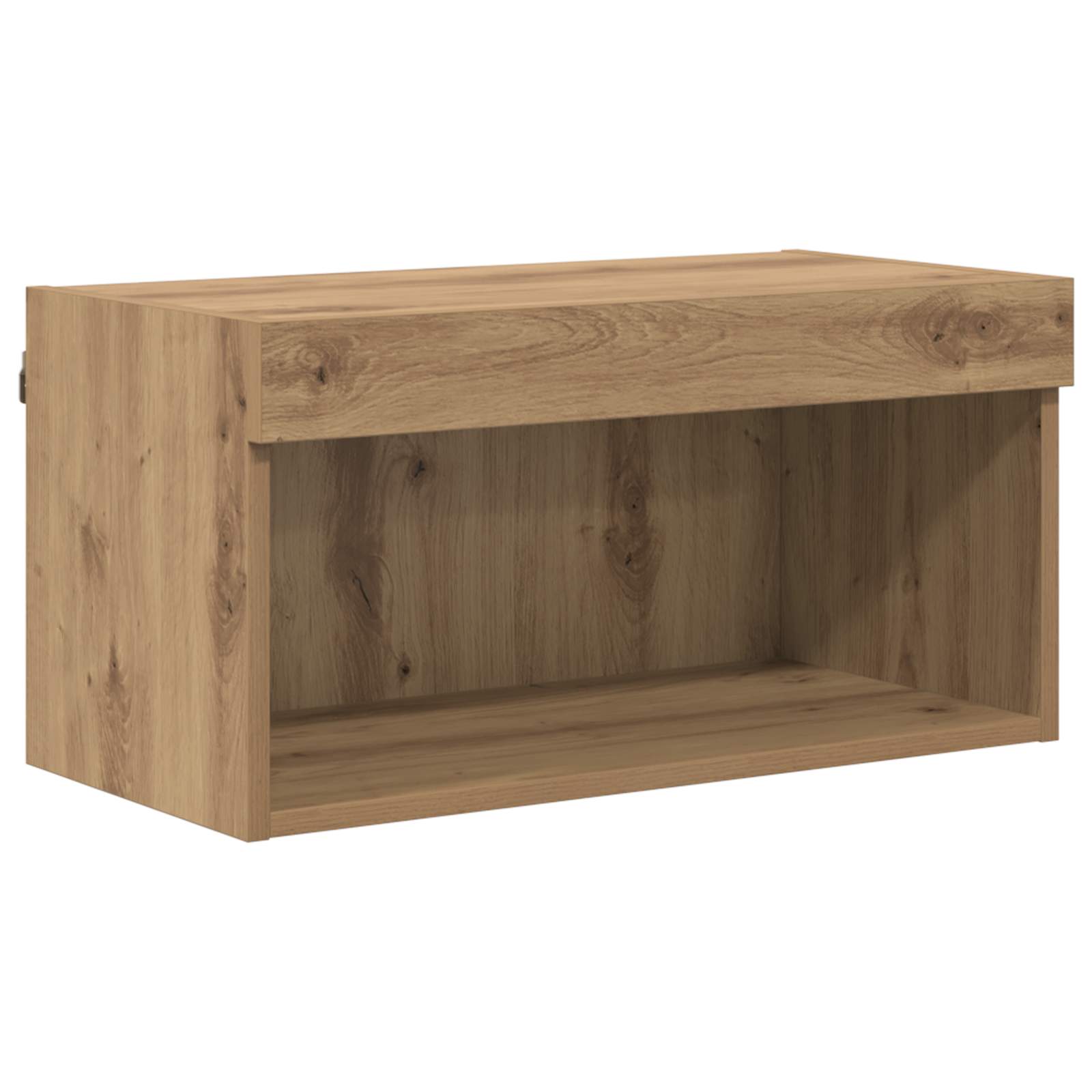 TV-kast met LED Wandgemonteerd 7 pcs Artisan Eiken Bewerkt hout is nu te koop bij PeponiXL, paradijselijk wonen!