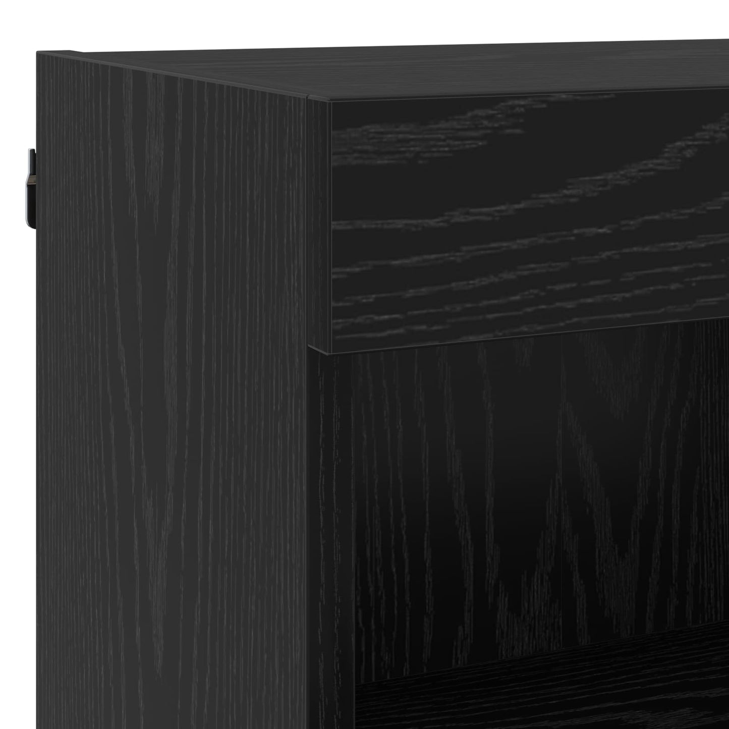 TV-kast met LED Wandgemonteerd 7 pcs Zwart Eiken Bewerkt hout is nu te koop bij PeponiXL, paradijselijk wonen!