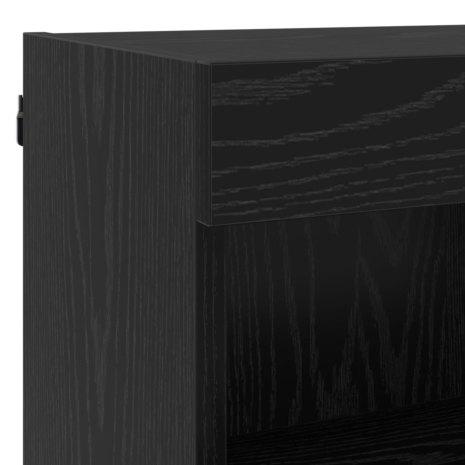 TV-kast met LED Wandgemonteerd 7 pcs Zwart Eiken Bewerkt hout is nu te koop bij PeponiXL, paradijselijk wonen!