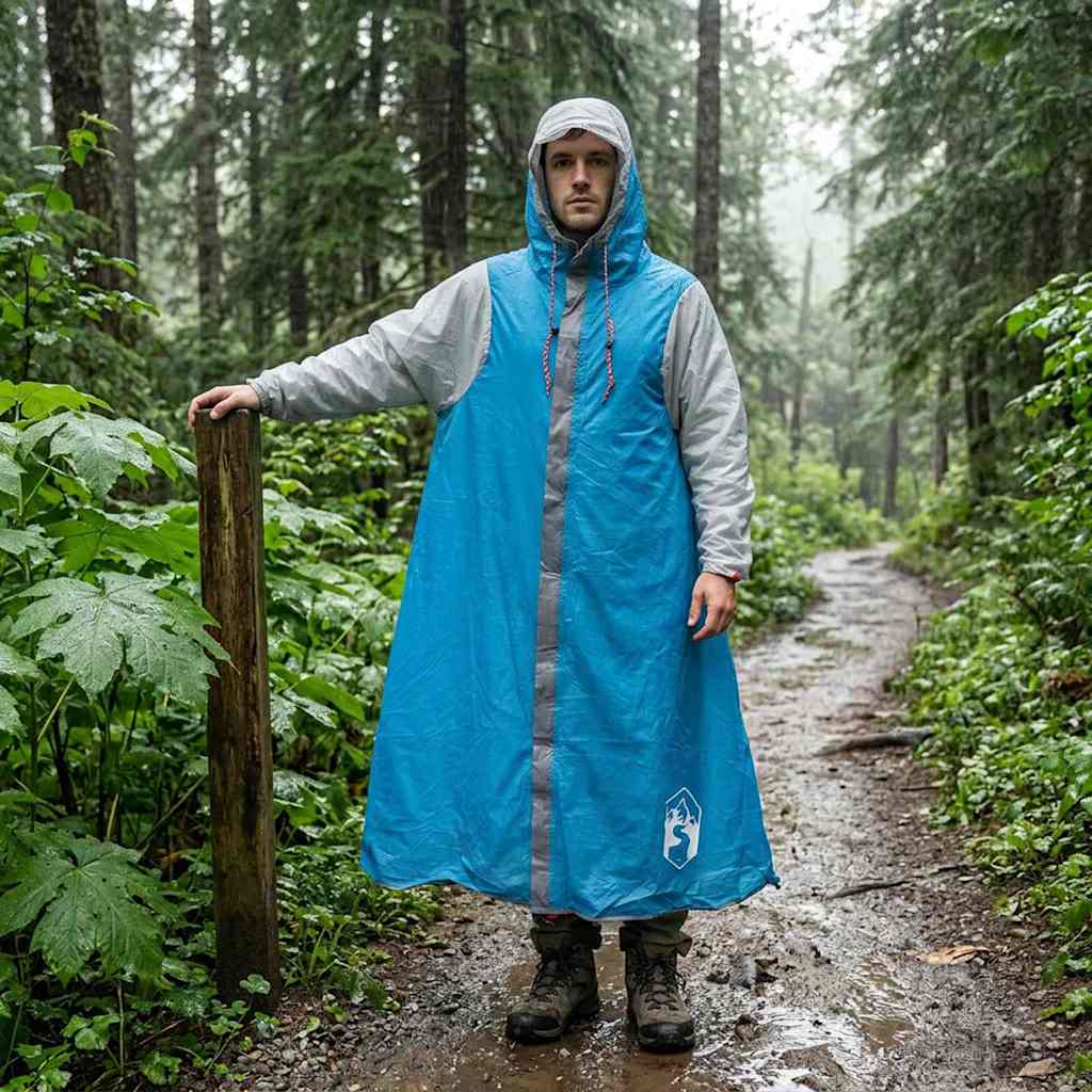 2-in-1 Regen Poncho met Kap Blauw 262 x 126 x 130 cm is nu te koop bij PeponiXL, paradijselijk wonen!