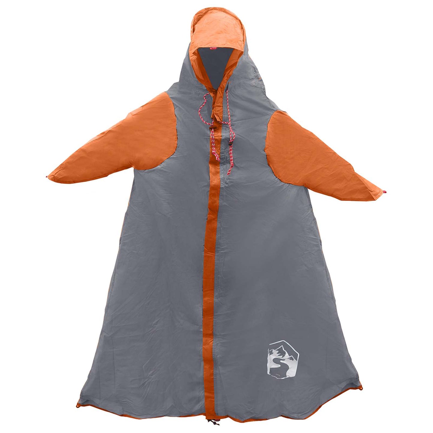 2-in-1 Regen Poncho met Kap Grijs en Oranje 262 x 126 x 130 cm is nu te koop bij PeponiXL, paradijselijk wonen!