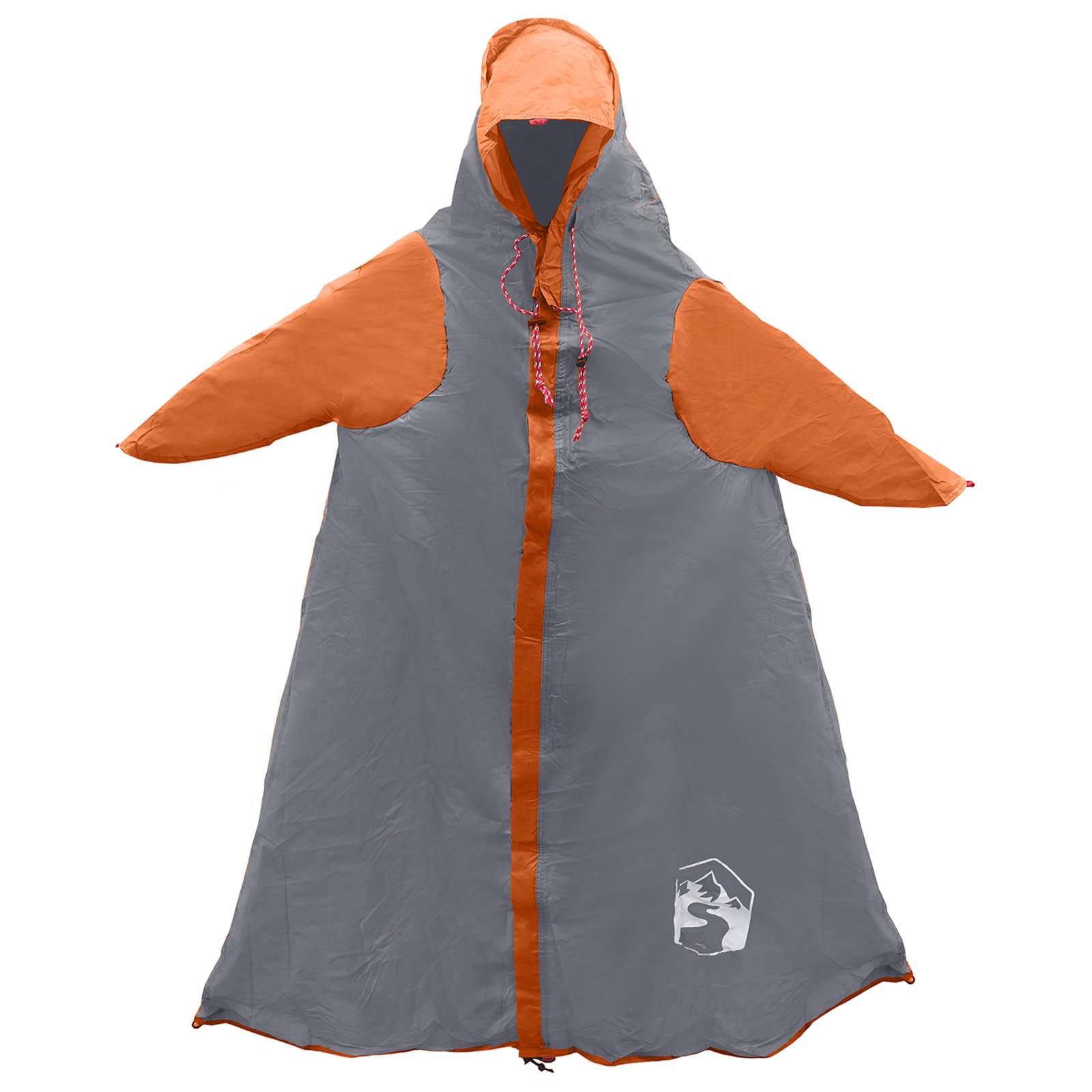 2-in-1 Regen Poncho met Kap Grijs en Oranje 262 x 126 x 130 cm is nu te koop bij PeponiXL, paradijselijk wonen!