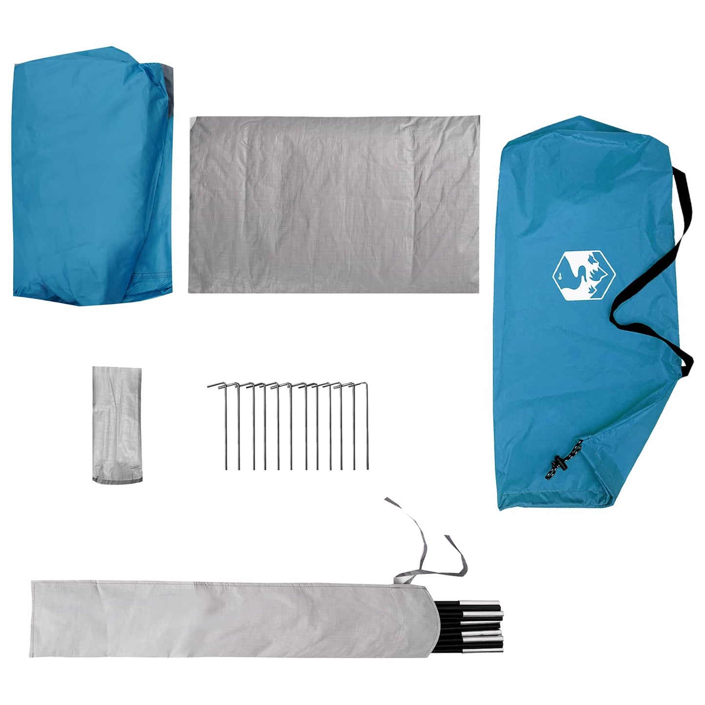 Backpacking Tent Blauw 2-persoons 185T Polyester met PU Coating is nu te koop bij PeponiXL, paradijselijk wonen!