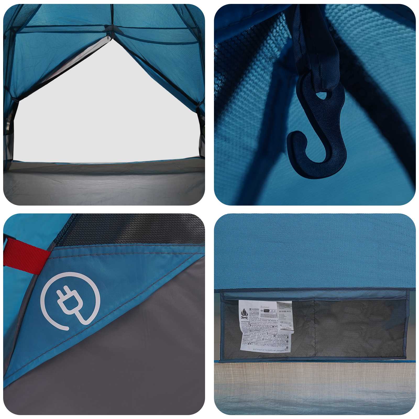 Backpacking Tent Blauw 2-persoons 185T Polyester met PU Coating is nu te koop bij PeponiXL, paradijselijk wonen!