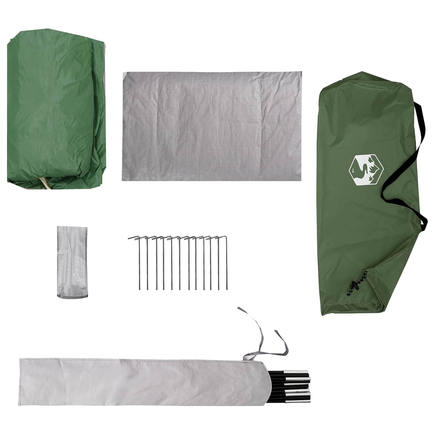 Backpacking Tent Groen 4-persoons 185T Polyester met PU Coating is nu te koop bij PeponiXL, paradijselijk wonen!