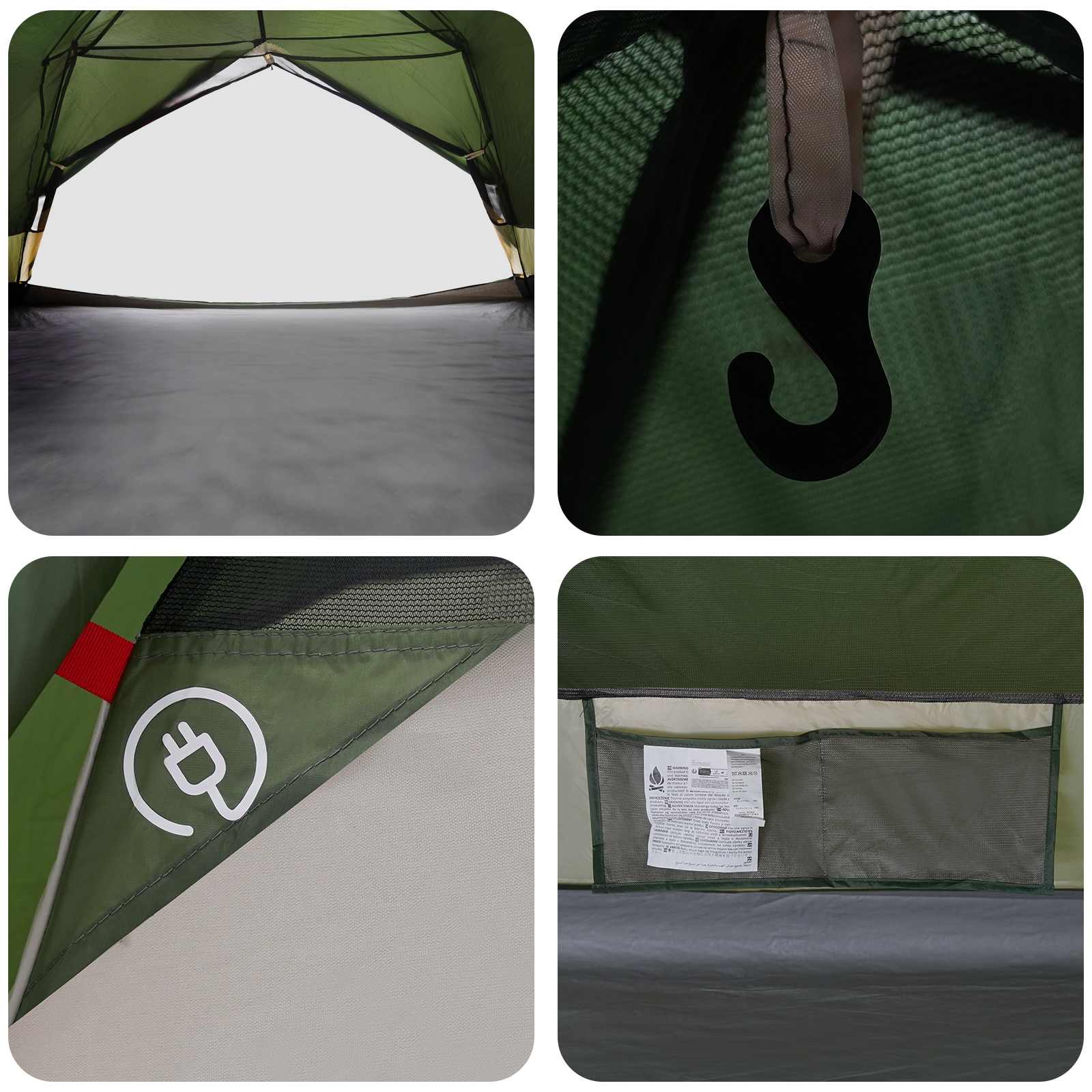 Backpacking Tent Groen 4-persoons 185T Polyester met PU Coating is nu te koop bij PeponiXL, paradijselijk wonen!