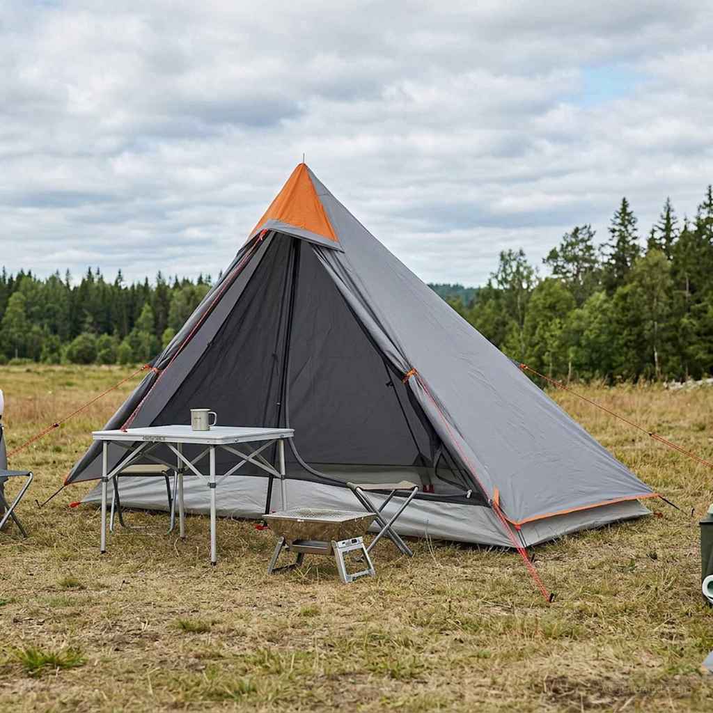 Backpacking Tent Grijs en Oranje 222 x 85 x 125 cm is nu te koop bij PeponiXL, paradijselijk wonen!