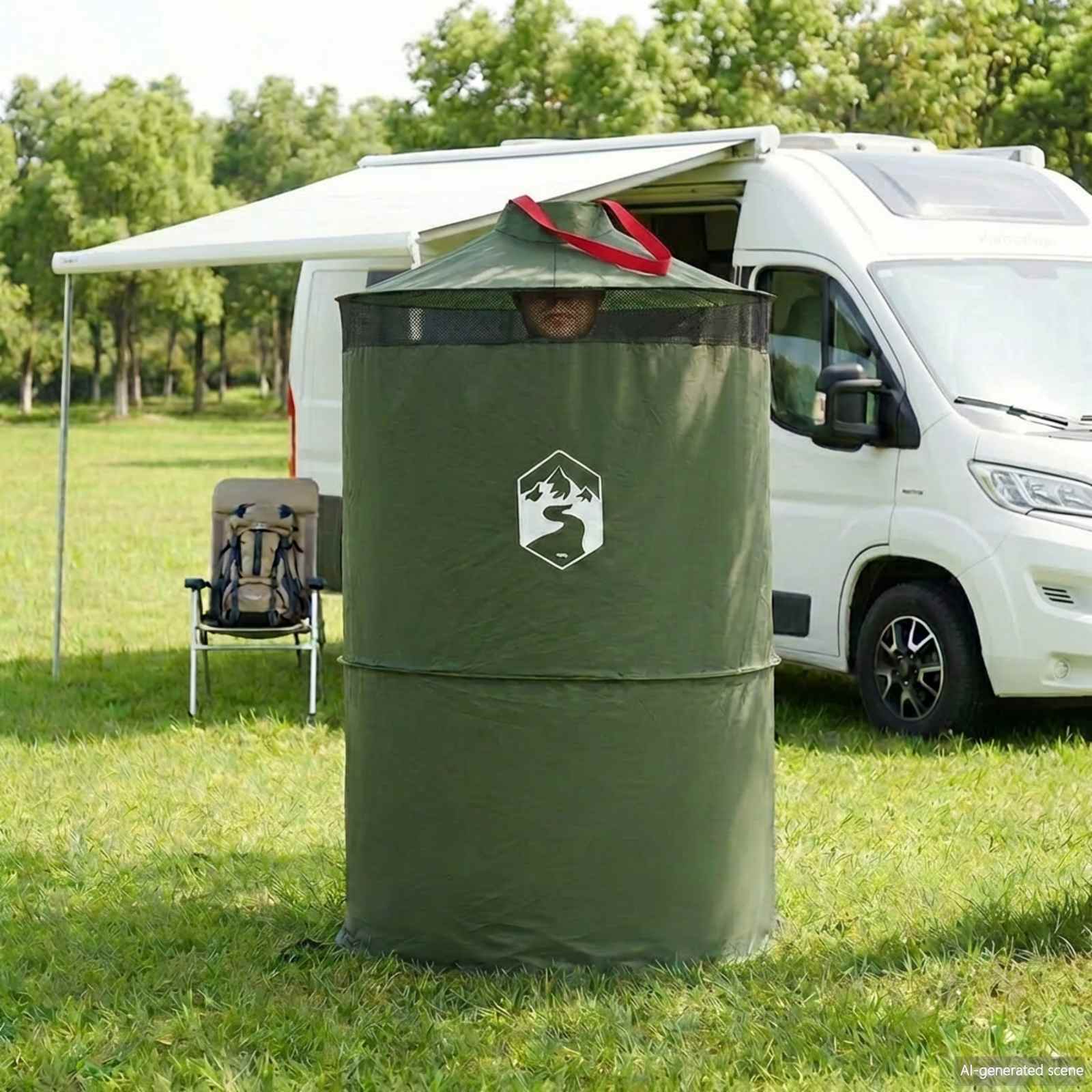 Pop-up Toilet Tent met Hangende Touw Groen 97 x 126 cm is nu te koop bij PeponiXL, paradijselijk wonen!