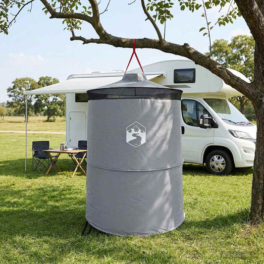 Pop-up Toilet Tent met Hangende Touw Grijs en Oranje is nu te koop bij PeponiXL, paradijselijk wonen!