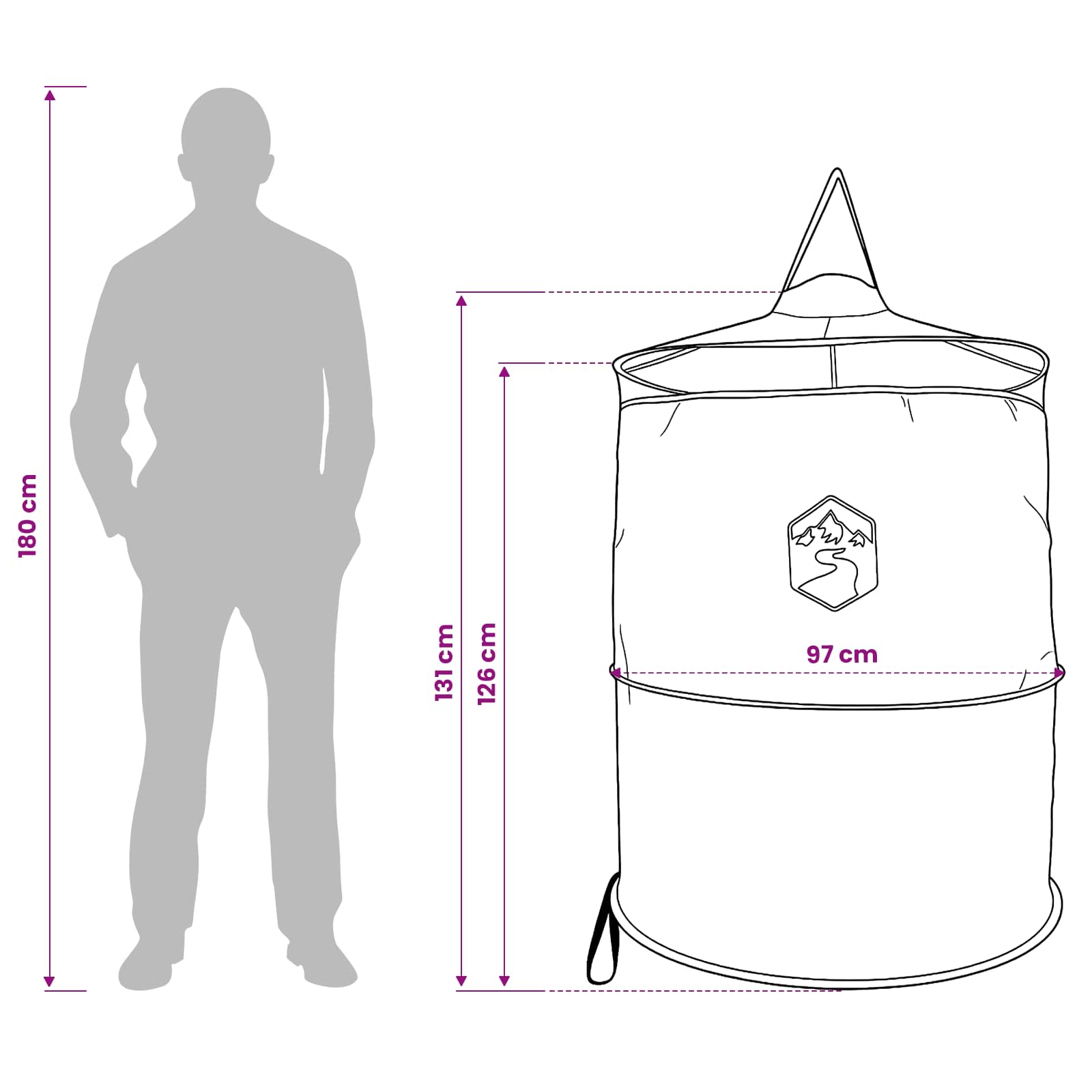 Pop-up Toilet Tent met Hangende Touw Grijs en Oranje is nu te koop bij PeponiXL, paradijselijk wonen!