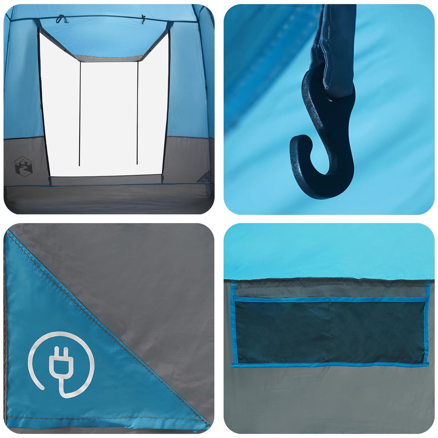Partytent Blauw 4-persoons 185T Polyester met PU Coating is nu te koop bij PeponiXL, paradijselijk wonen!