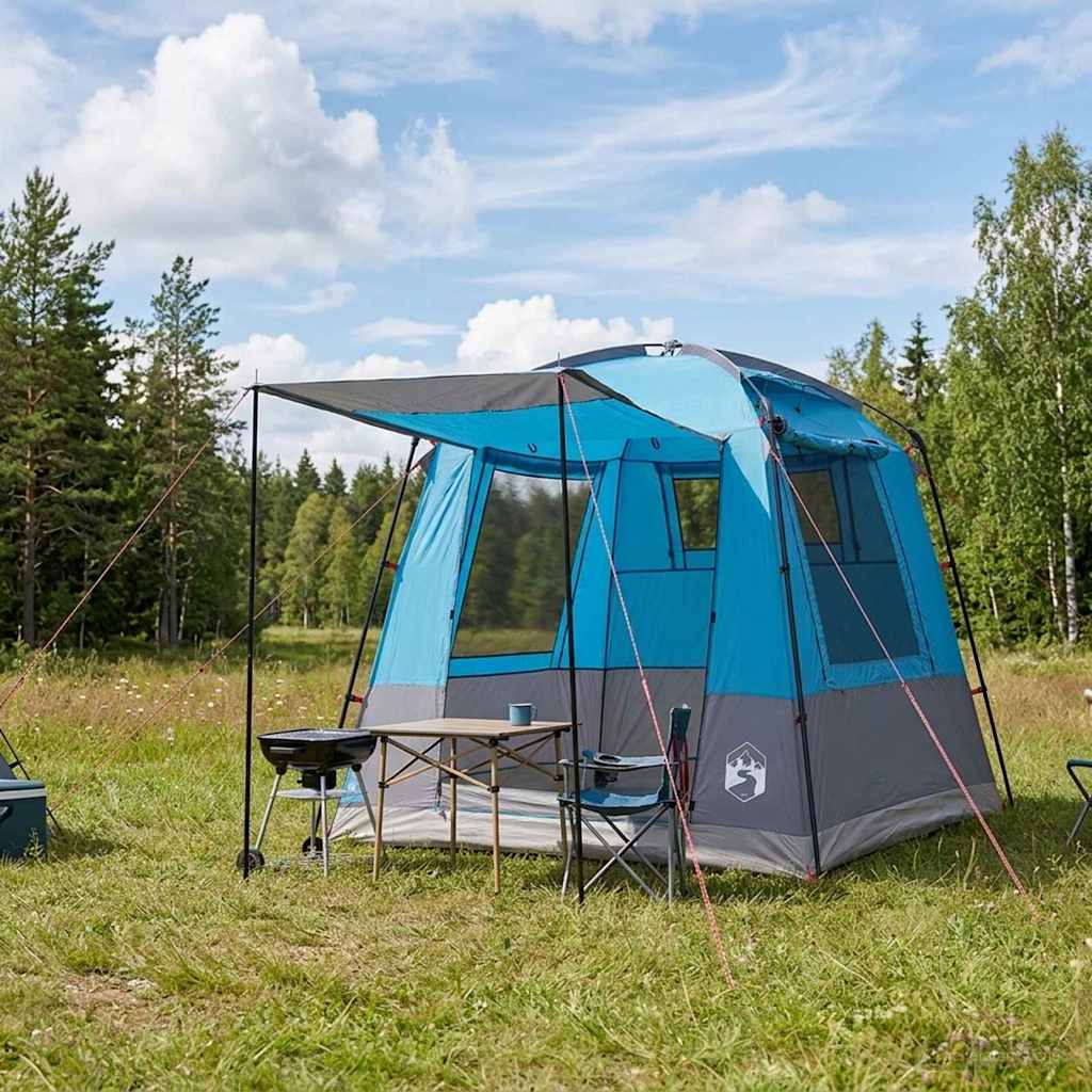 Partytent Blauw 4-persoons 185T Polyester met PU Coating is nu te koop bij PeponiXL, paradijselijk wonen!