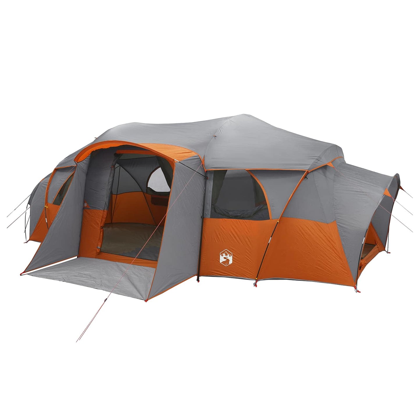 Gezinstent met regenzeil waterdicht Grijs en Oranje 10-persoons is nu te koop bij PeponiXL, paradijselijk wonen!