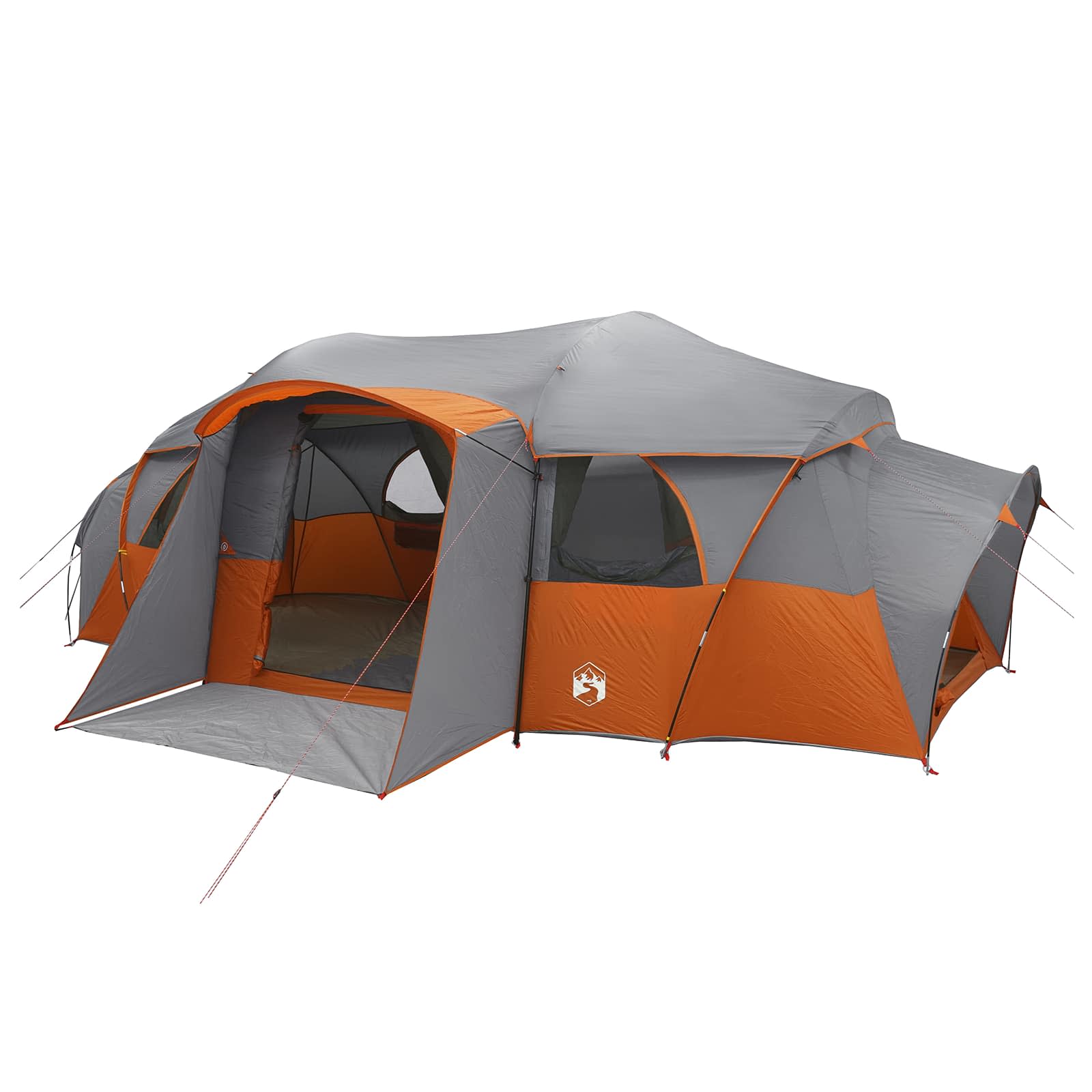 Gezinstent met regenzeil waterdicht Grijs en Oranje 10-persoons is nu te koop bij PeponiXL, paradijselijk wonen!