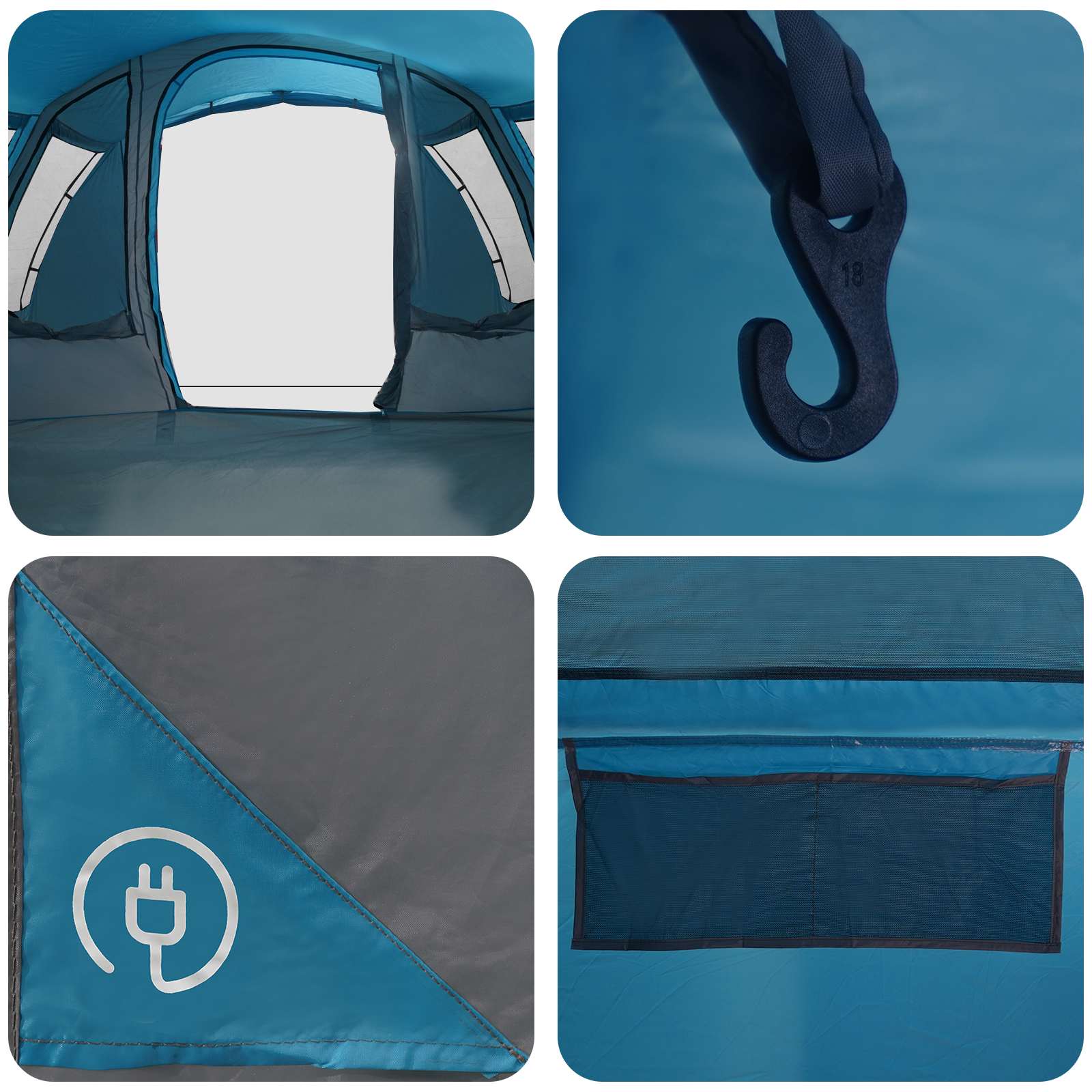 Tunneltent Blauw 675 x 392 x 210 cm is nu te koop bij PeponiXL, paradijselijk wonen!