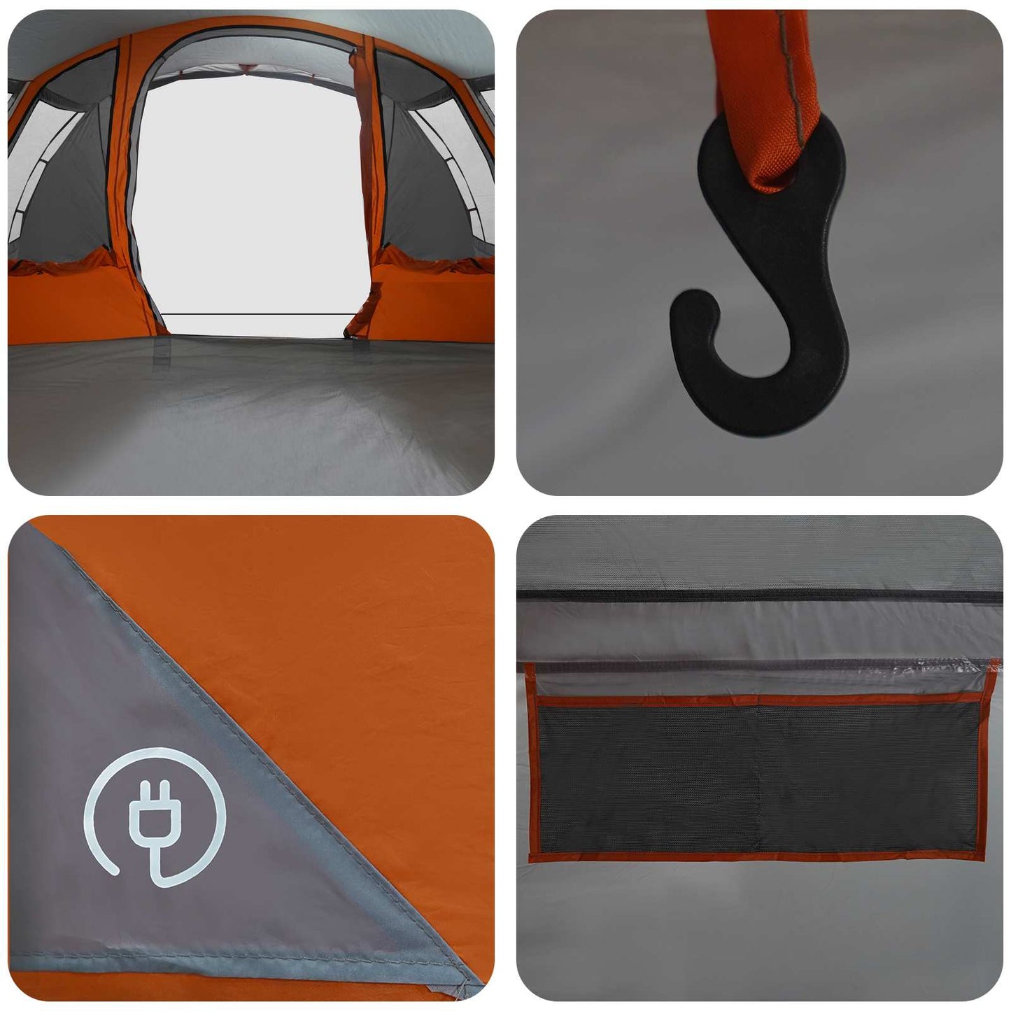 Tunneltent Grijs en Oranje 675 x 392 x 210 cm is nu te koop bij PeponiXL, paradijselijk wonen!