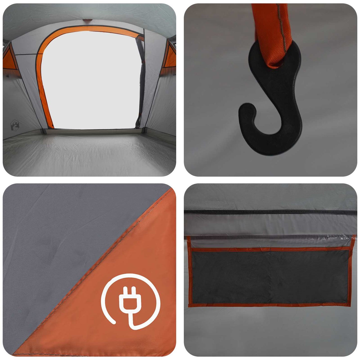 Tunneltent Grijs en Oranje 505 x 330 x 204 cm is nu te koop bij PeponiXL, paradijselijk wonen!