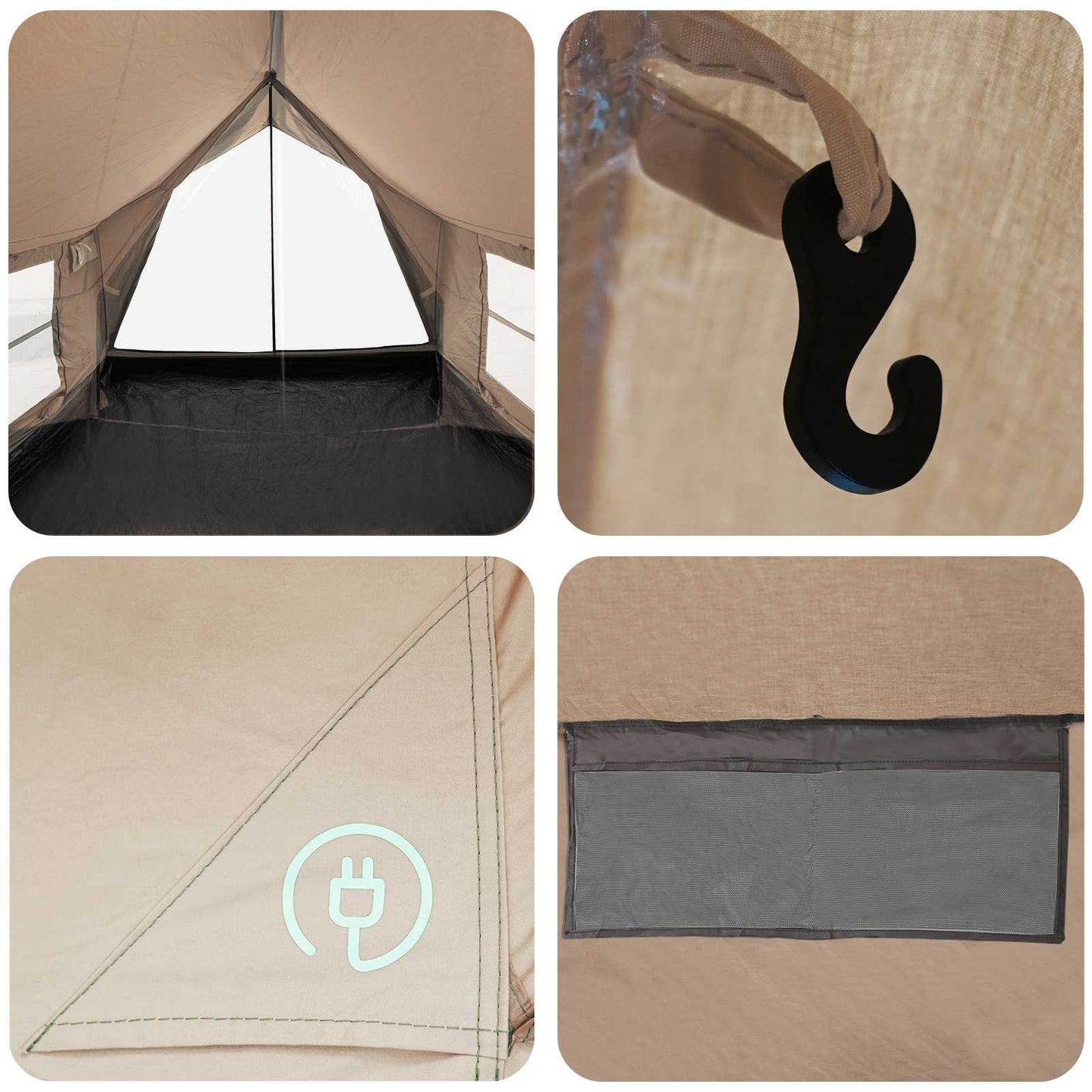 Huisje Tent Crèmekleurig 340 x 246 x 210 cm Polykatoen is nu te koop bij PeponiXL, paradijselijk wonen!